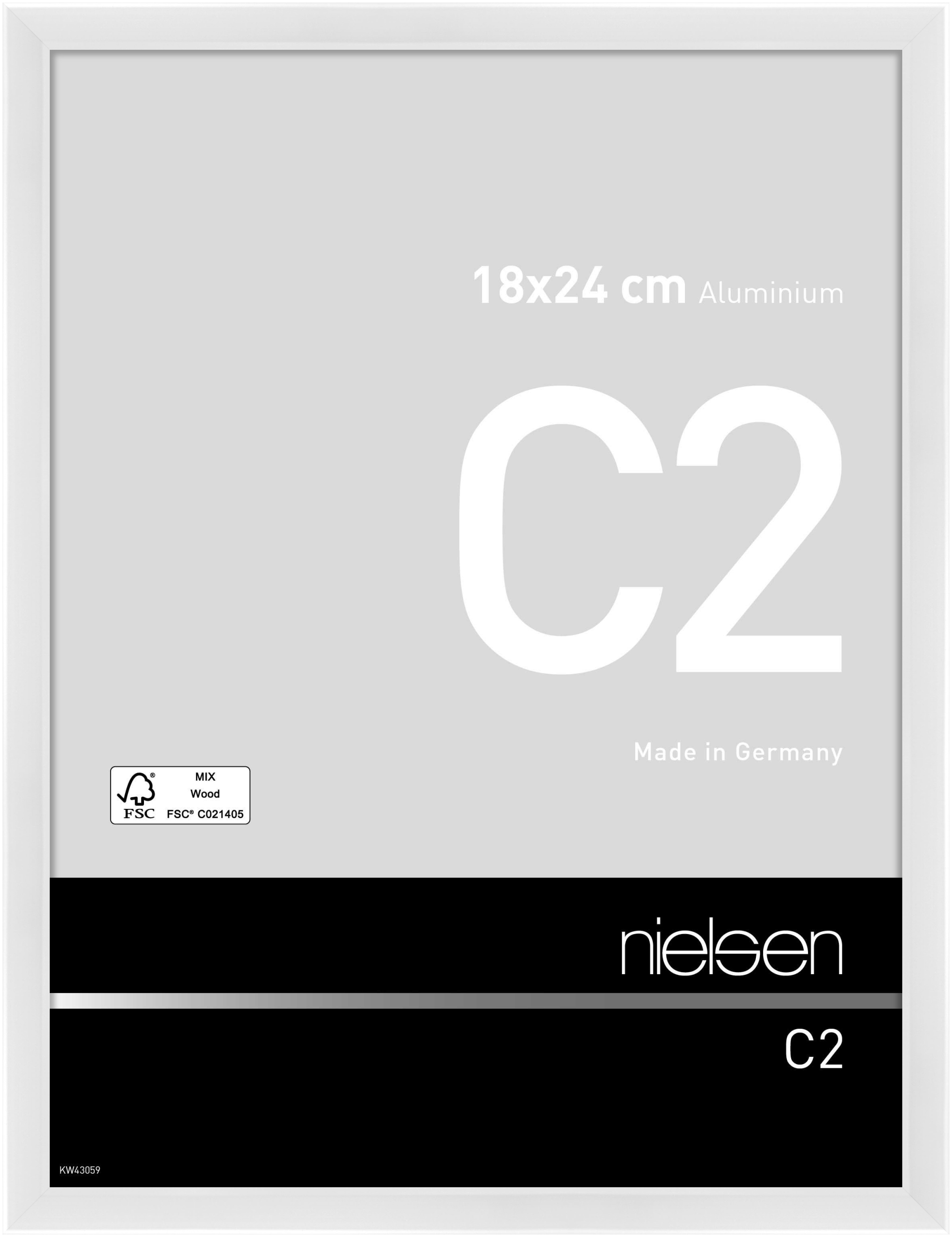 nielsen Aluminium Bilderrahmen C2, 18x24 cm, Weiß Glanz