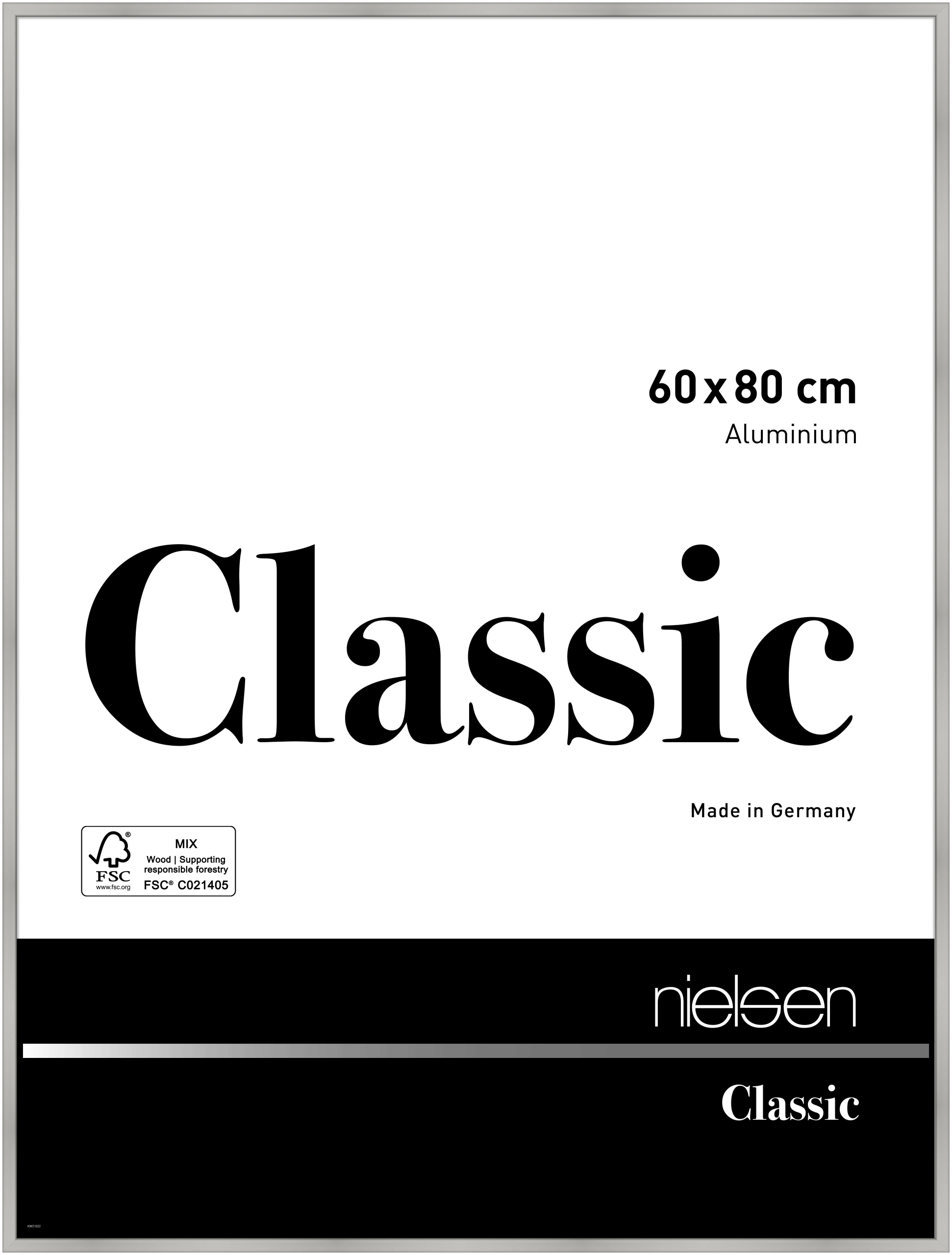 nielsen Aluminium Bilderrahmen Classic, 60x80 cm, Silber Matt