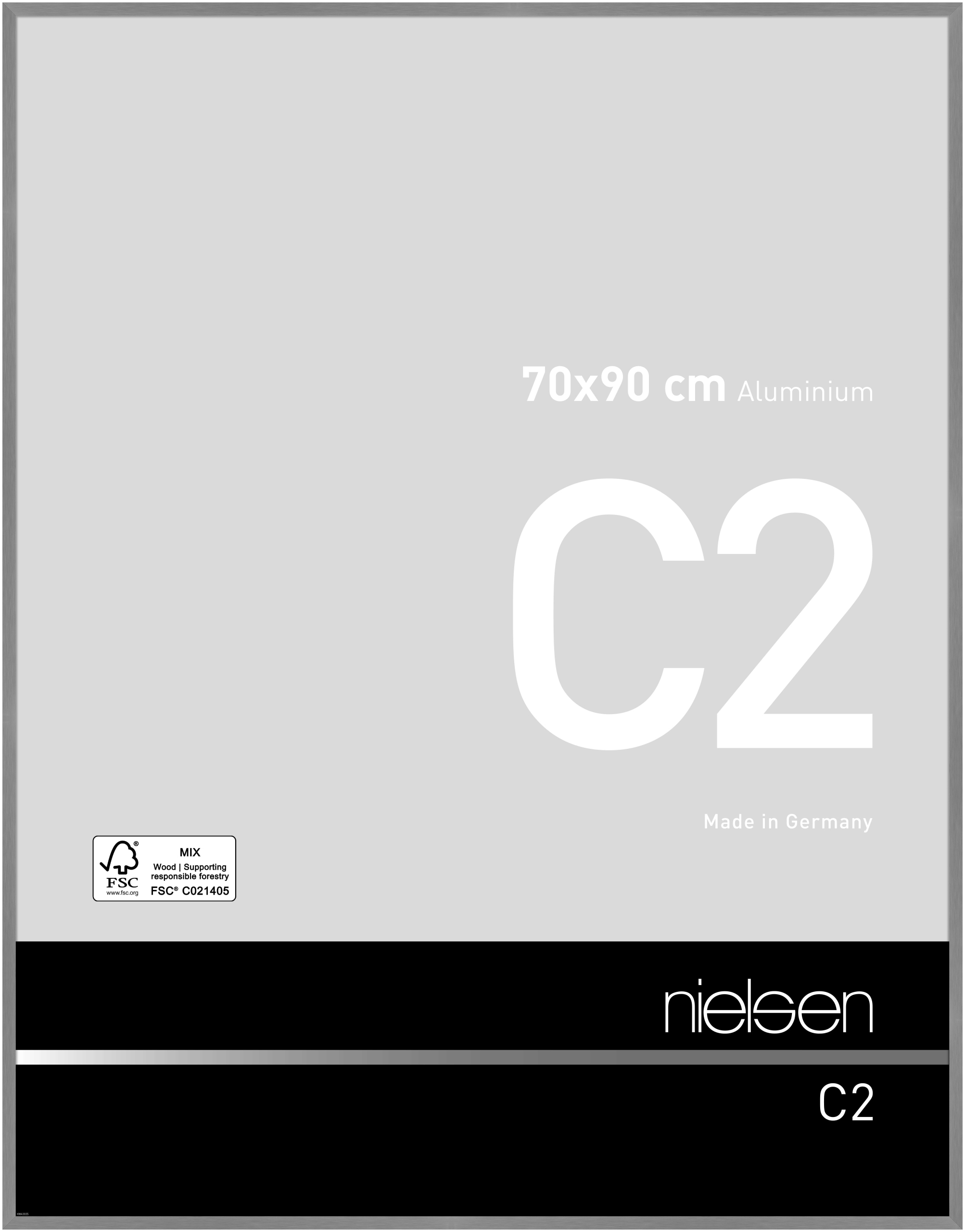 nielsen Aluminium Bilderrahmen C2, 70x90 cm, Struktur Grau Matt