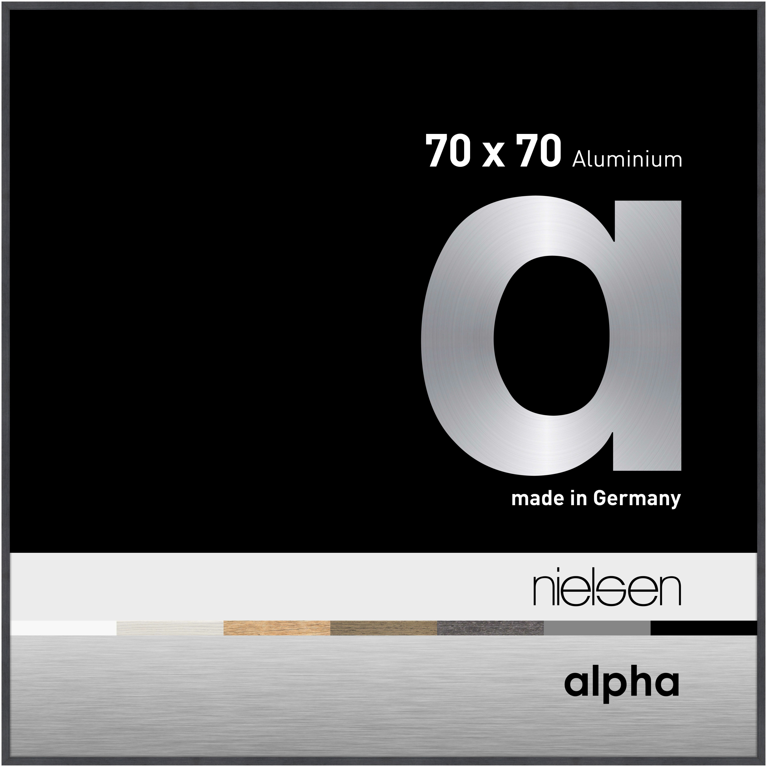 nielsen Aluminium Bilderrahmen Alpha, 70x70 cm, Grau