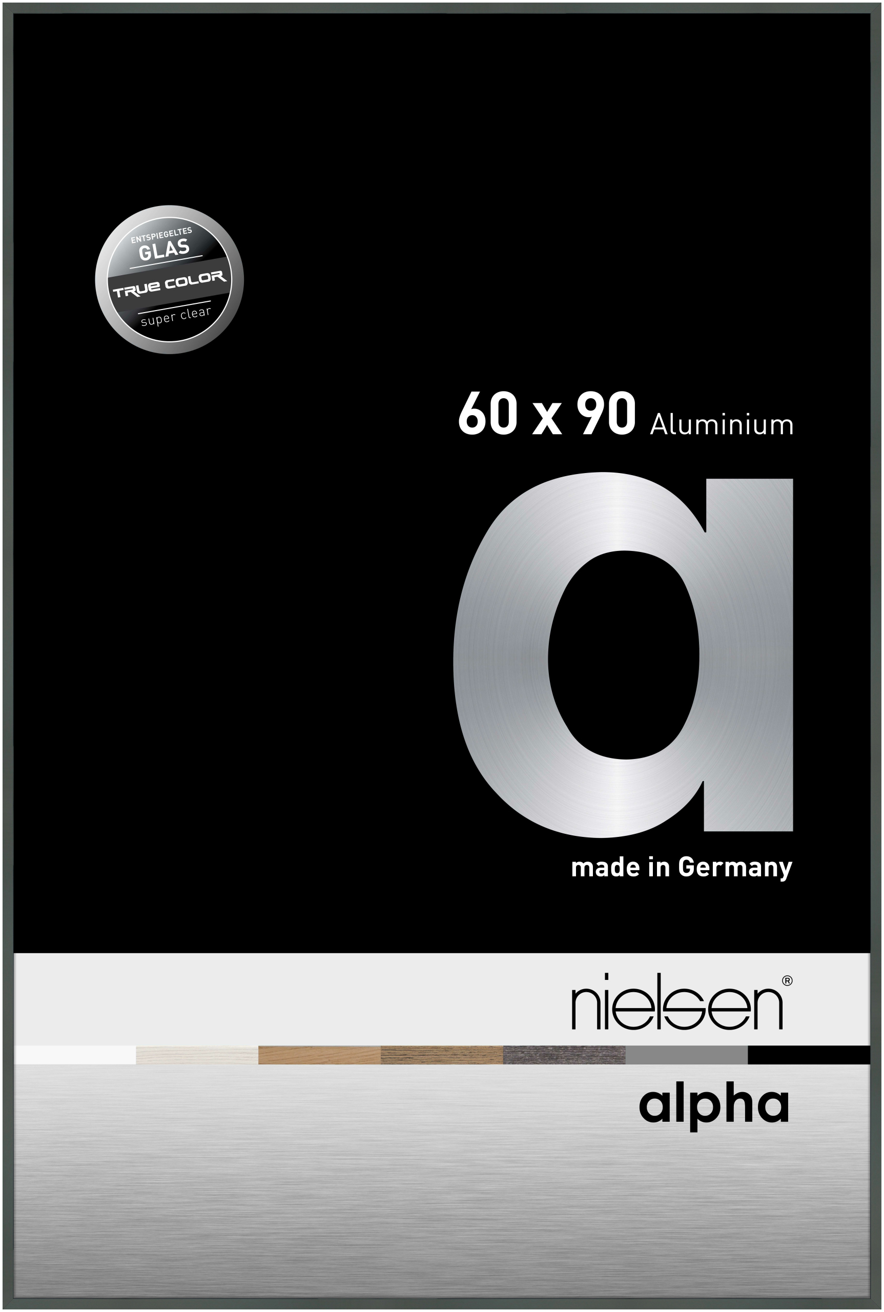 nielsen Aluminium Bilderrahmen Alpha True Color, 60x90 cm, Platin