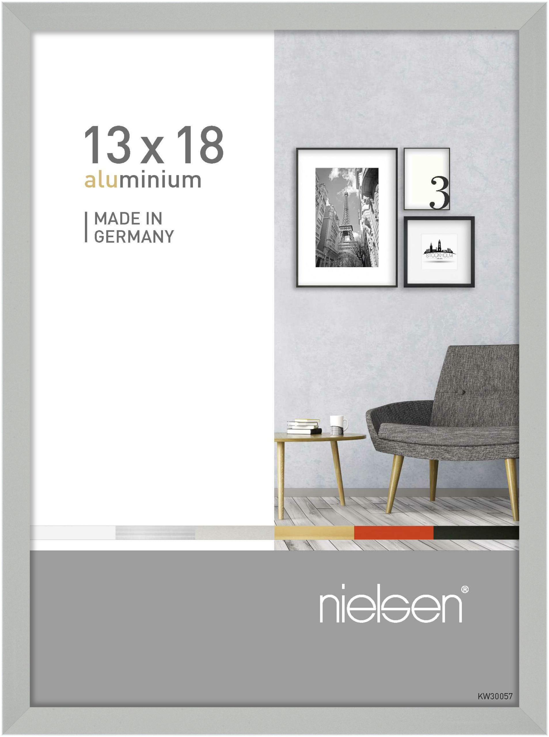 nielsen Aluminium Bilderrahmen Pixel, 13x18 cm, Silber Matt