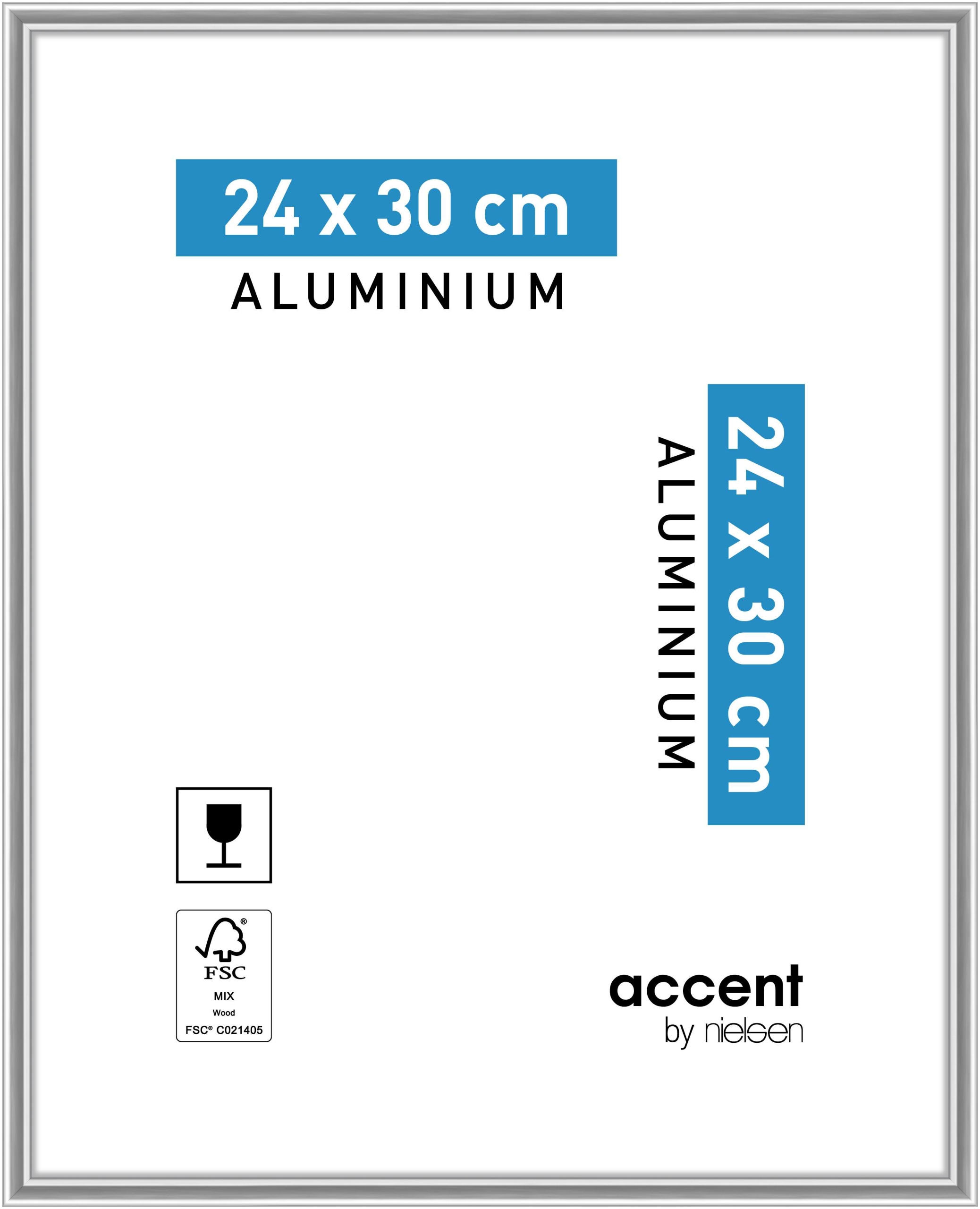 accent by nielsen Aluminium Bilderrahmen Accent, 24x30 cm, Silber