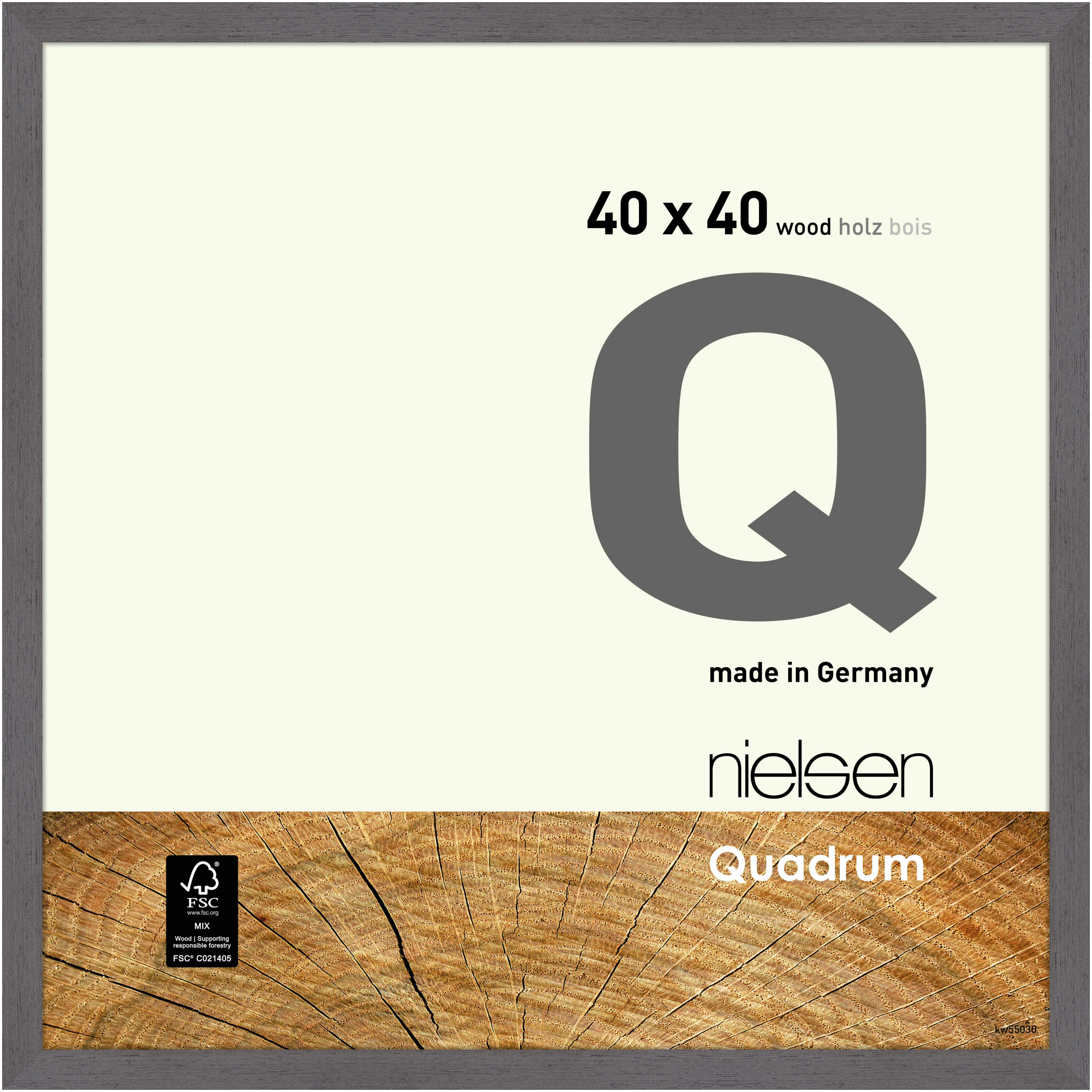 nielsen Holz Bilderrahmen Quadrum, 40x40 cm, Grau
