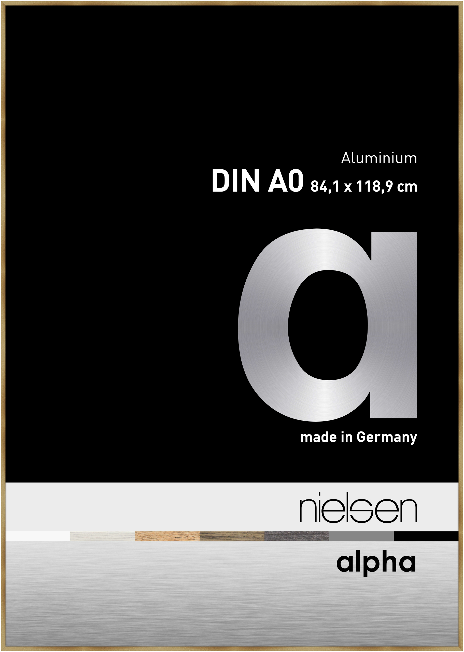 nielsen Aluminium Bilderrahmen Alpha, 84,1x118,9 cm (A0), Brushed Amber