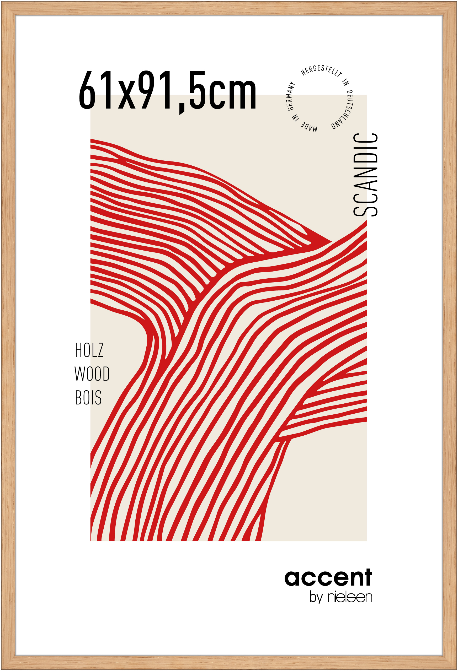 accent by nielsen Holz Bilderrahmen Scandic, 61x91,5 cm, Eiche