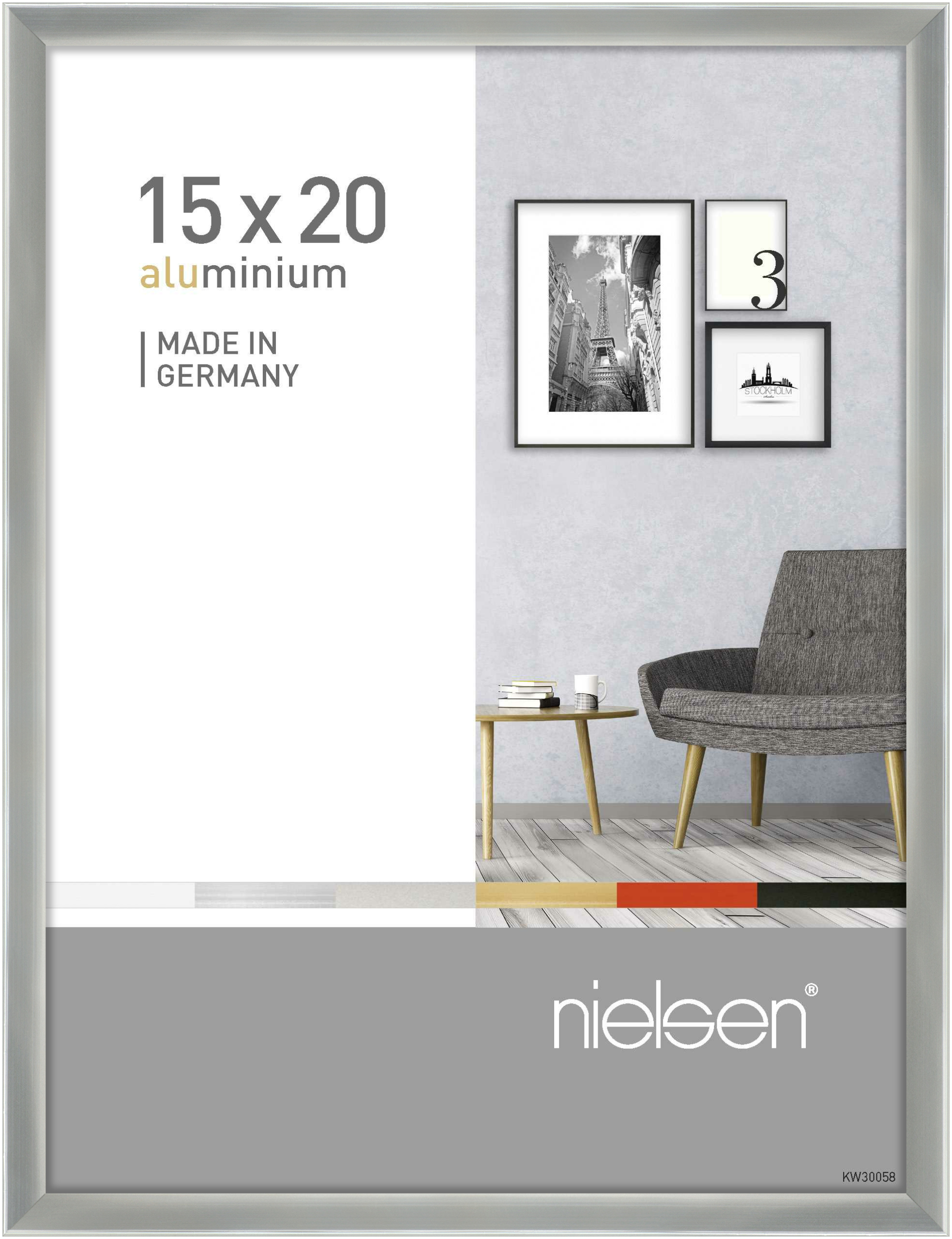nielsen Aluminium Bilderrahmen Pixel, 15x20 cm, Silber