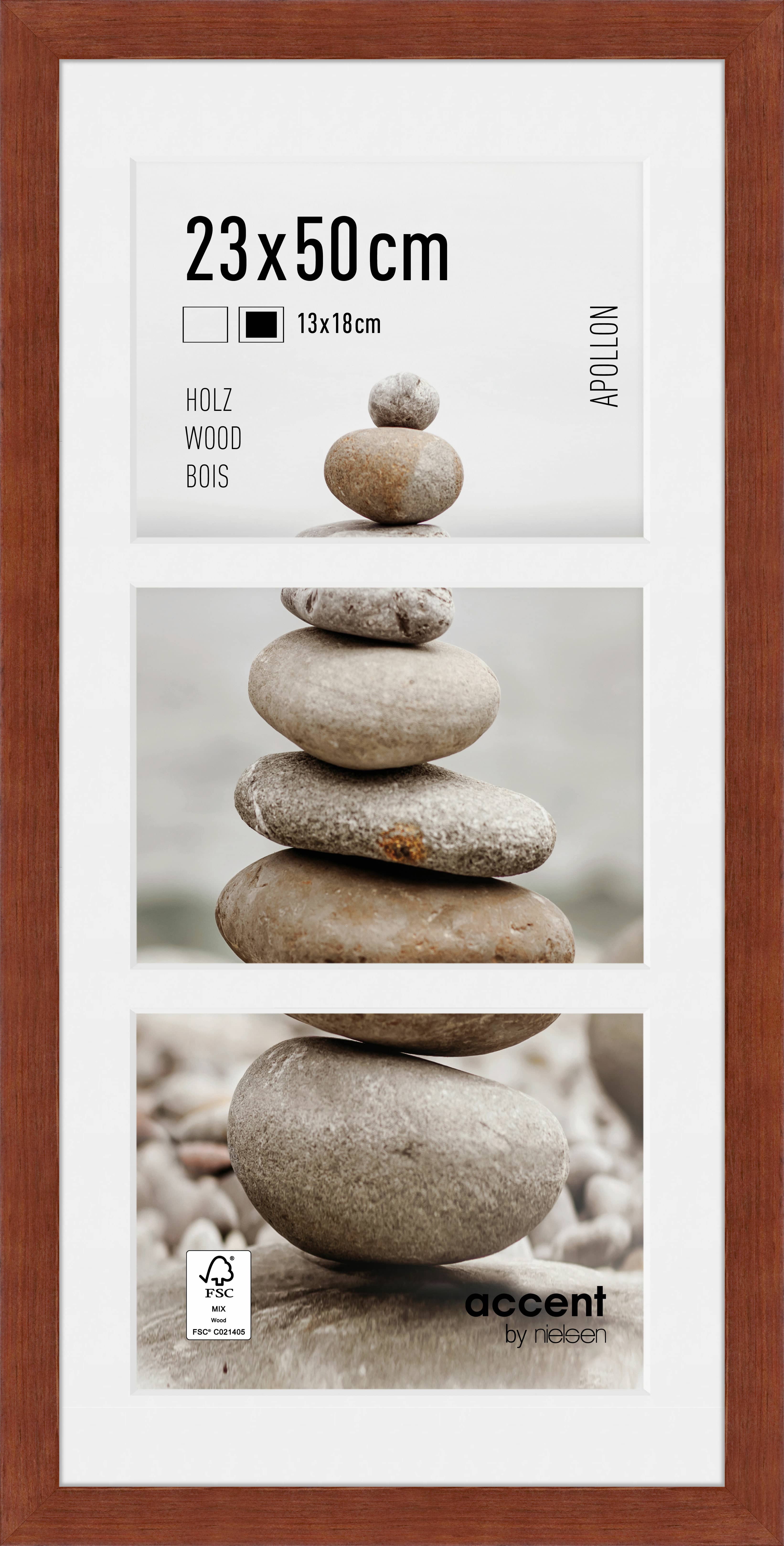 accent by nielsen Holz Bilderrahmen Apollon, 23x50 cm, Wengé
