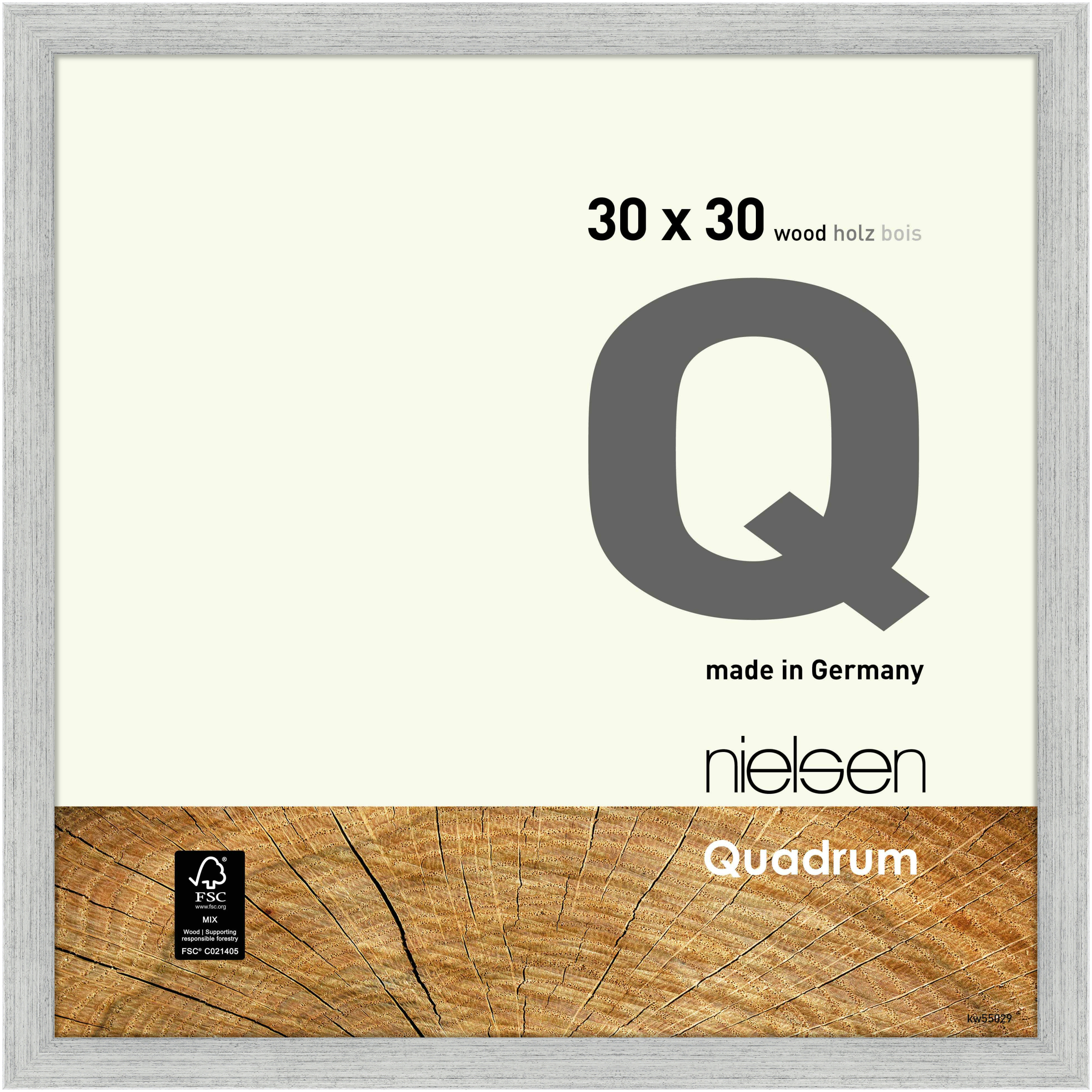 nielsen Holz Bilderrahmen Quadrum, 30x30 cm, Silber