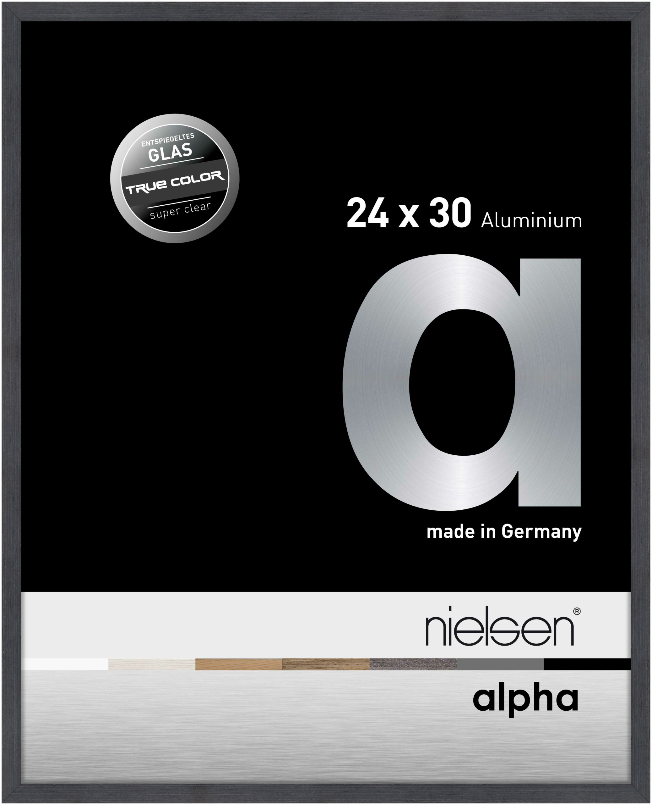 nielsen Aluminium Bilderrahmen Alpha True Color, 24x30 cm, Grau