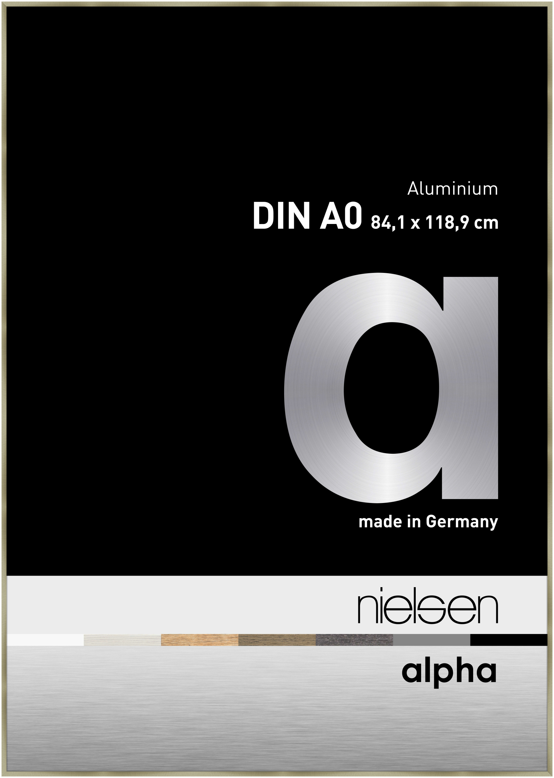 nielsen Aluminium Bilderrahmen Alpha, 84,1x118,9 cm (A0), Brushed Edelstahl