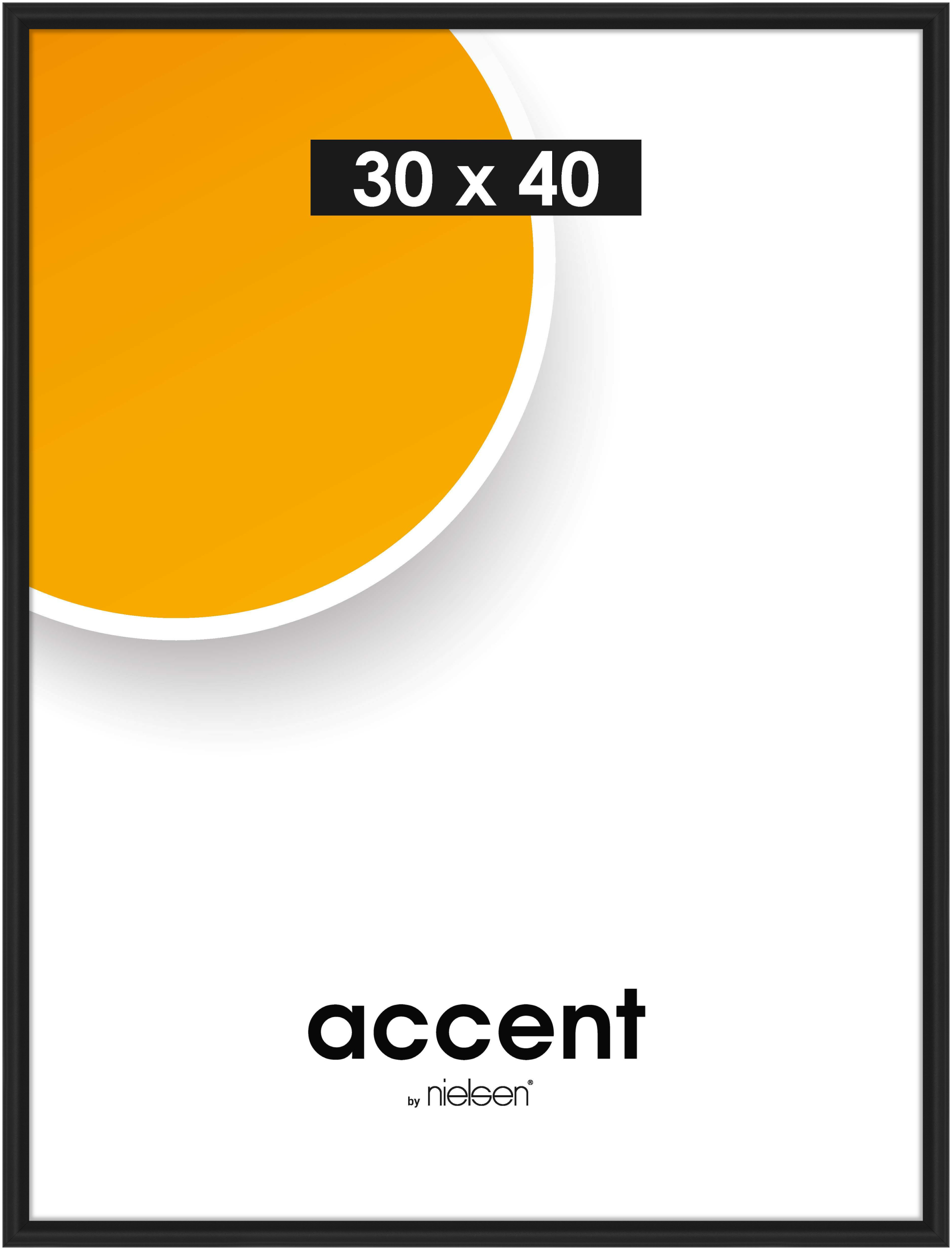 accent by nielsen Kunststoff Bilderrahmen Colorado Uni, 30x40 cm, Schwarz