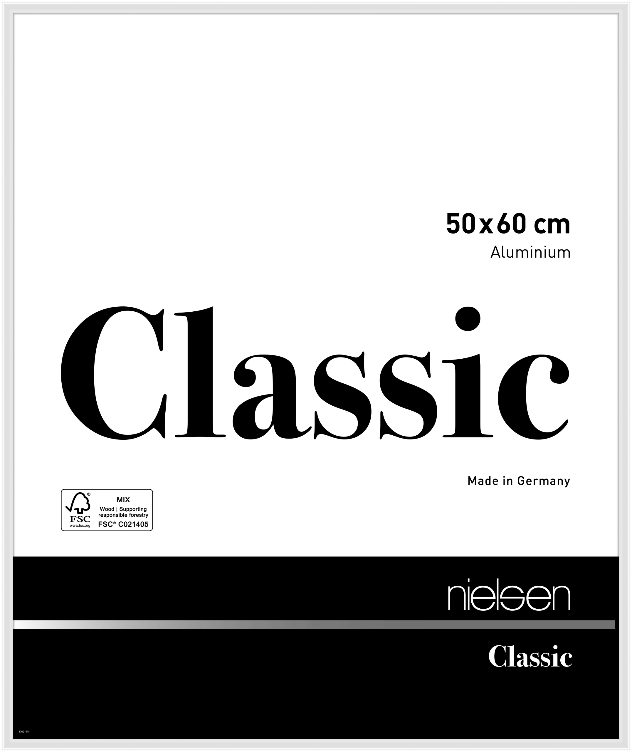 nielsen Aluminium Bilderrahmen Classic, 50x60 cm, Weiß Glanz