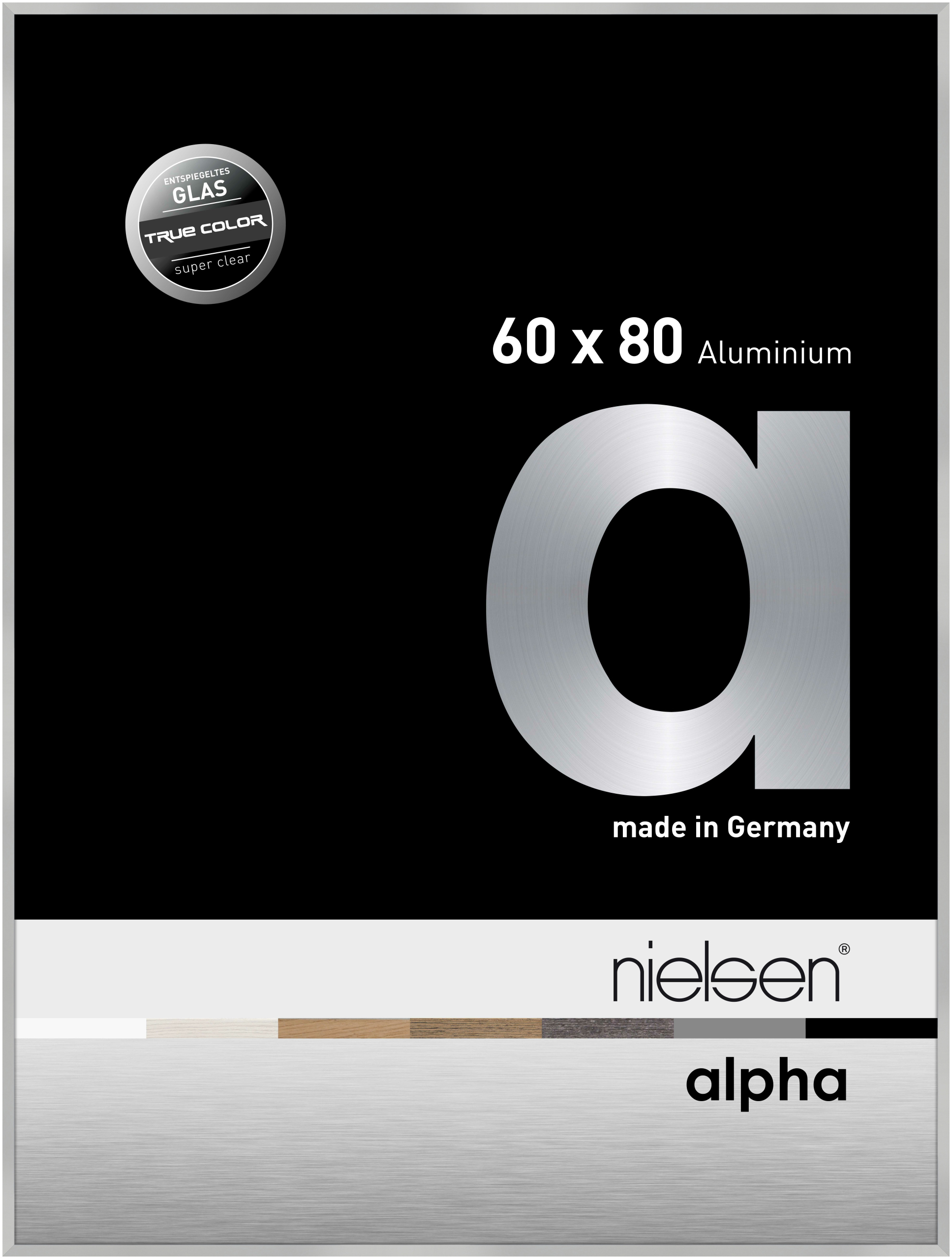 nielsen Aluminium Bilderrahmen Alpha True Color, 60x80 cm, Silber Matt