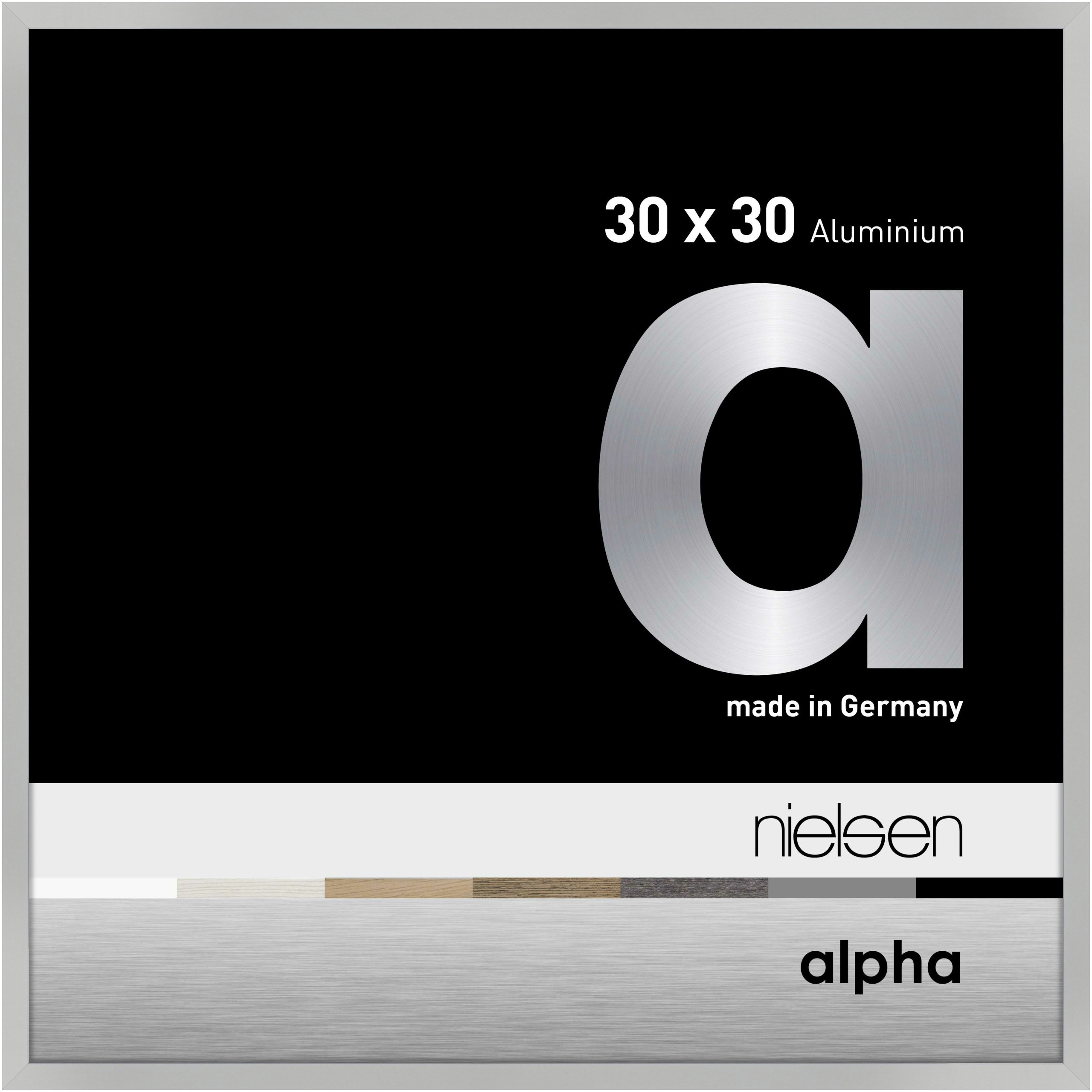 nielsen Aluminium Bilderrahmen Alpha, 30x30 cm, Silber Matt