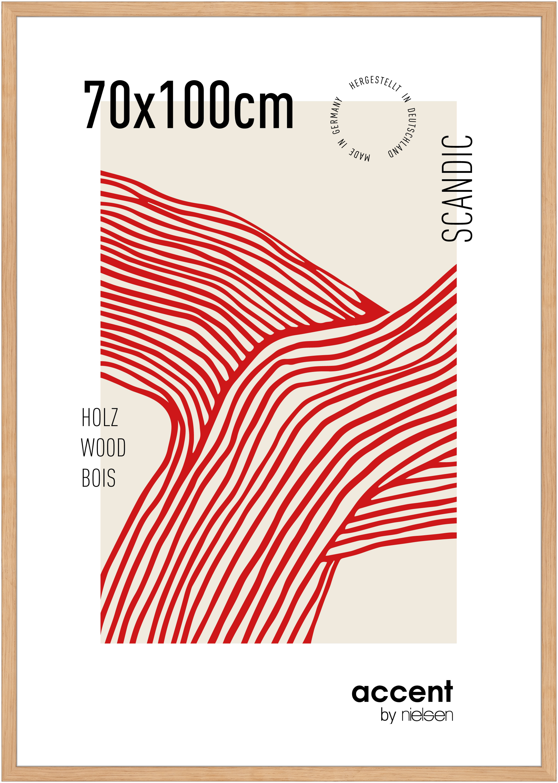 accent by nielsen Holz Bilderrahmen Scandic, 70x100 cm, Eiche