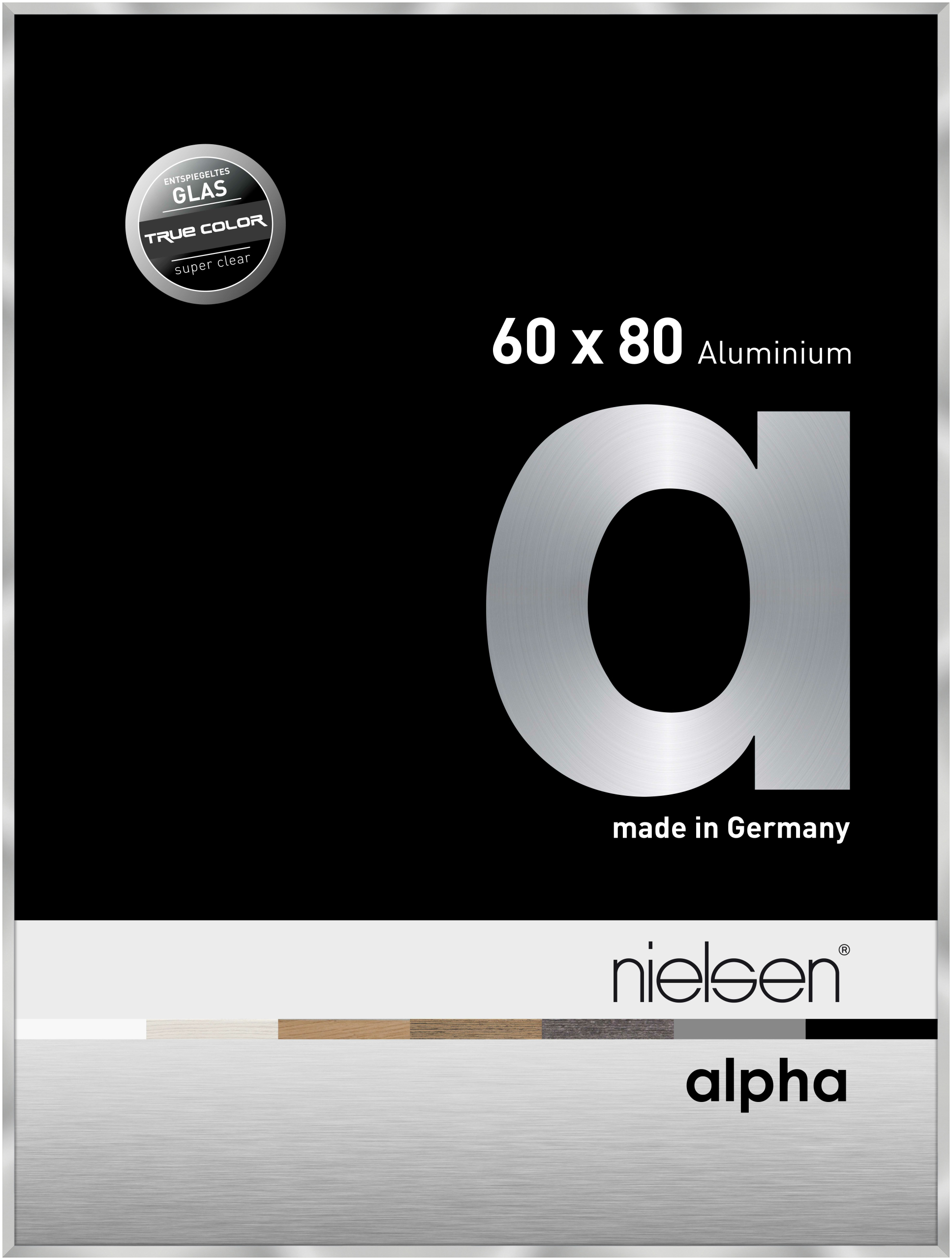 nielsen Aluminium Bilderrahmen Alpha True Color, 60x80 cm, Silber