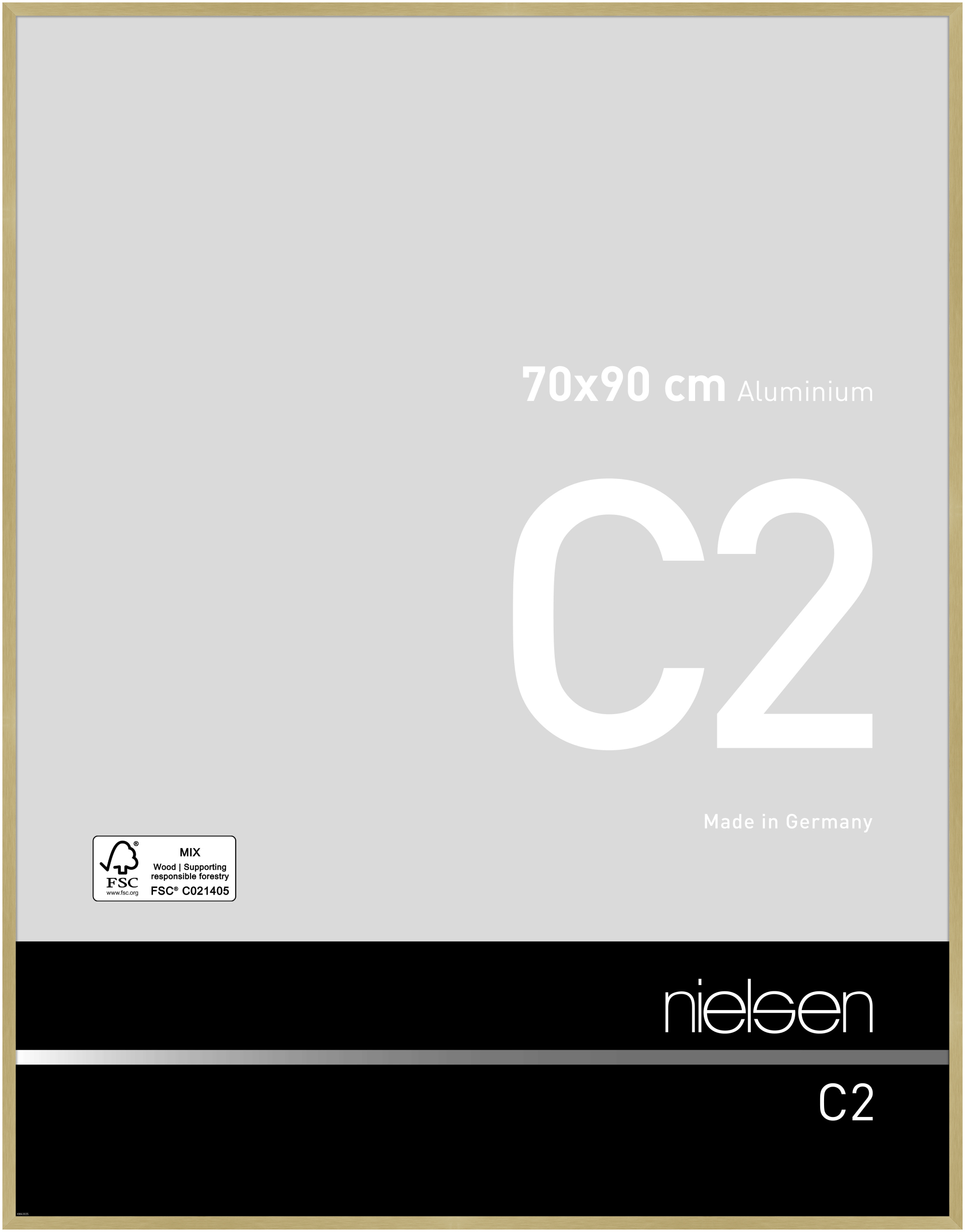 nielsen Aluminium Bilderrahmen C2, 70x90 cm, Struktur Gold Matt