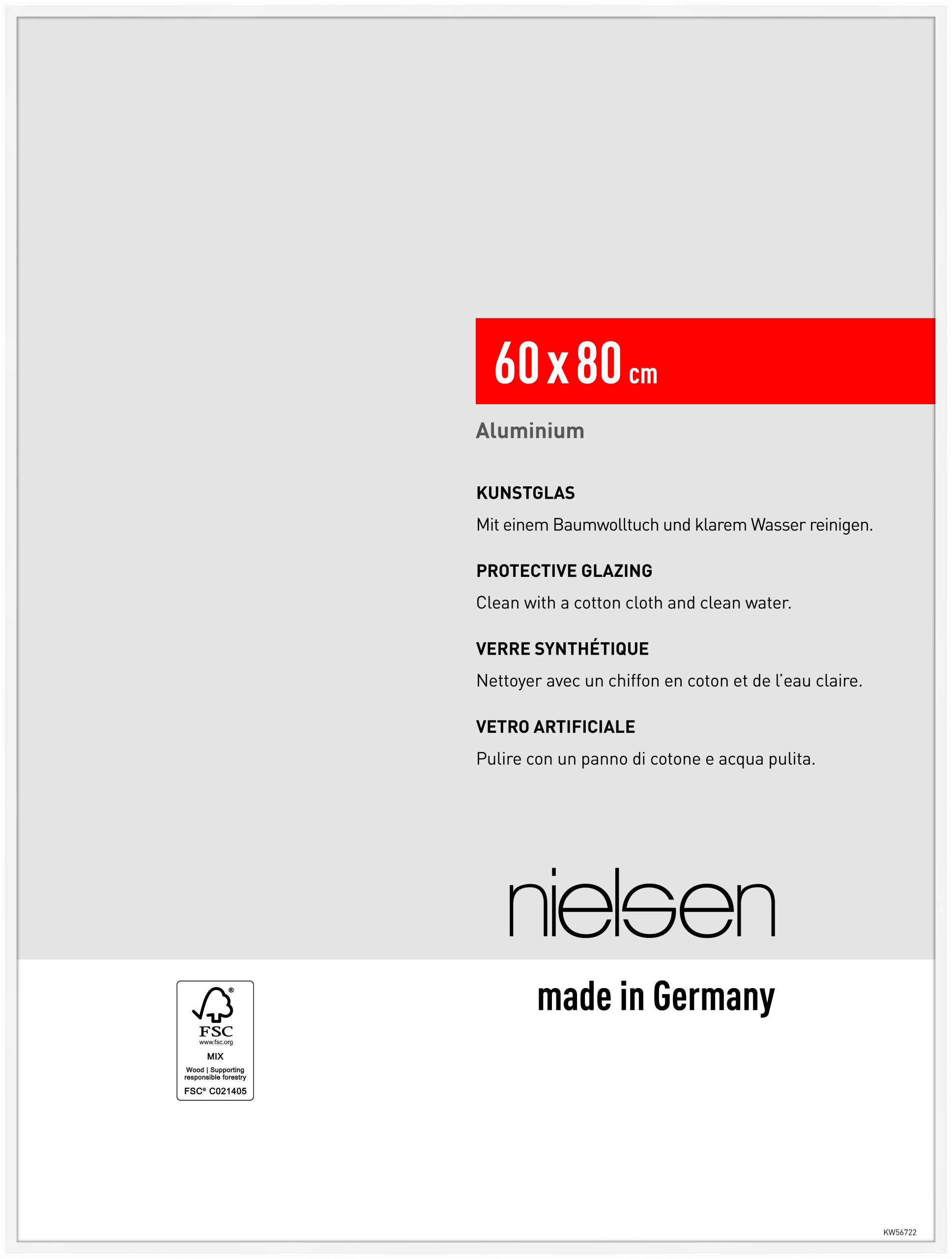 nielsen Aluminium Bilderrahmen Atlanta, 60 x 80 cm, Weiß matt