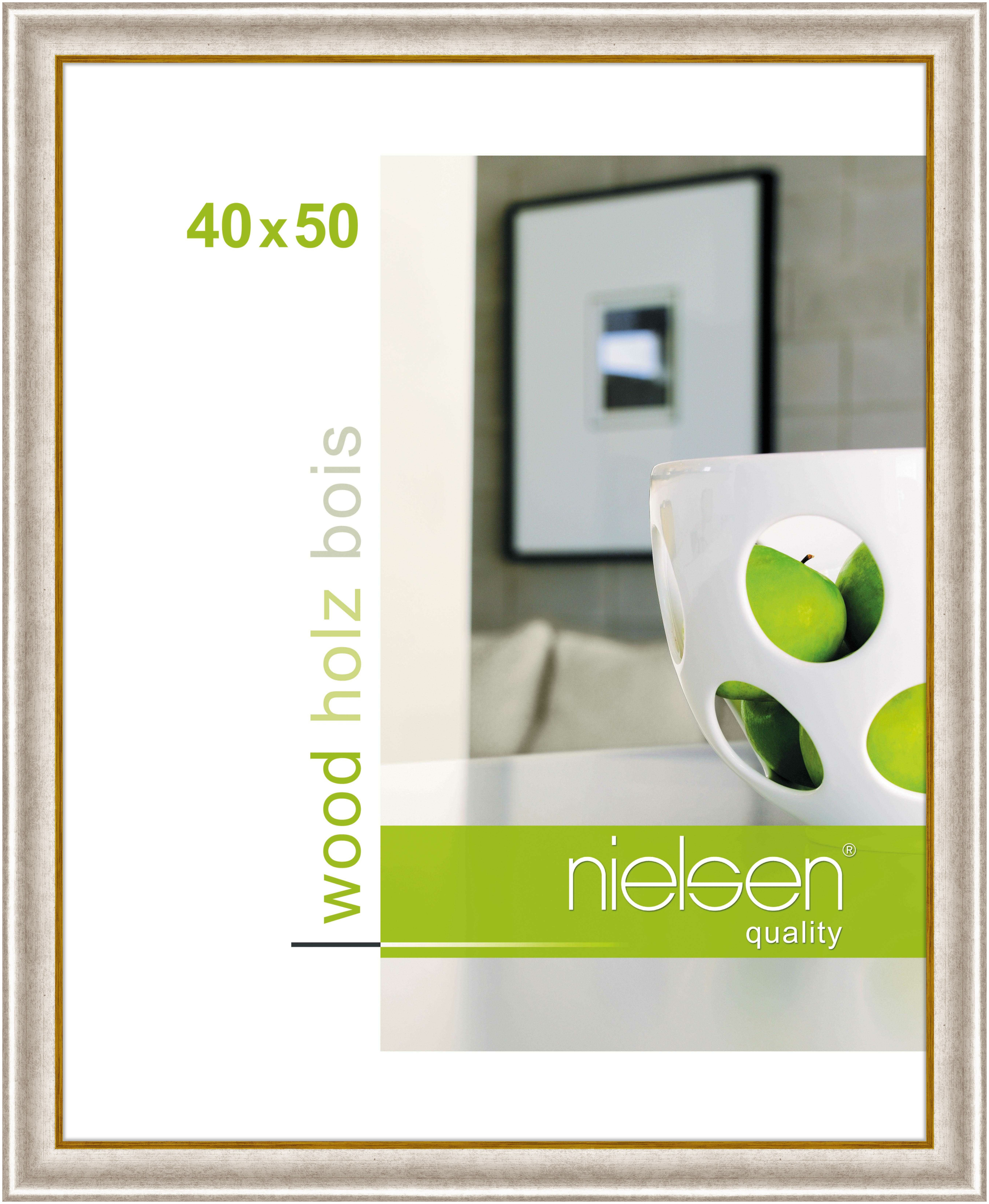 nielsen Holz Bilderrahmen Derby, 40x50 cm, Silber