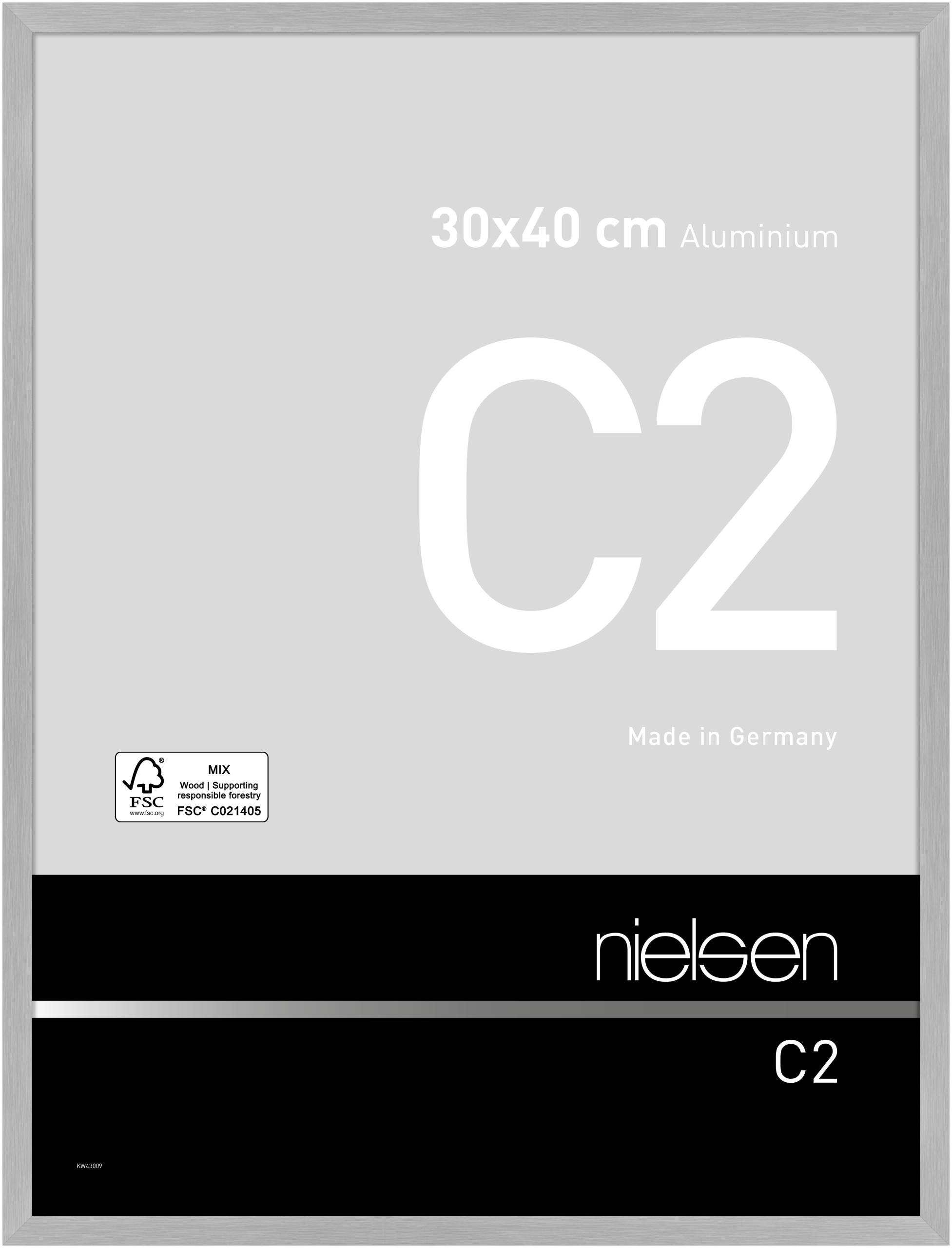 nielsen Aluminium Bilderrahmen C2, 30x40 cm, Struktur Silber Matt