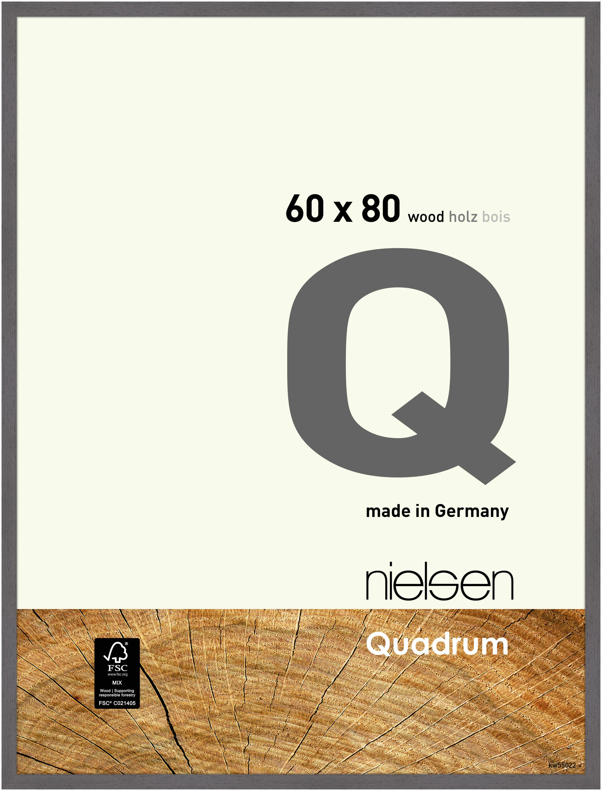 nielsen Holz Bilderrahmen Quadrum, 60x80 cm, Grau
