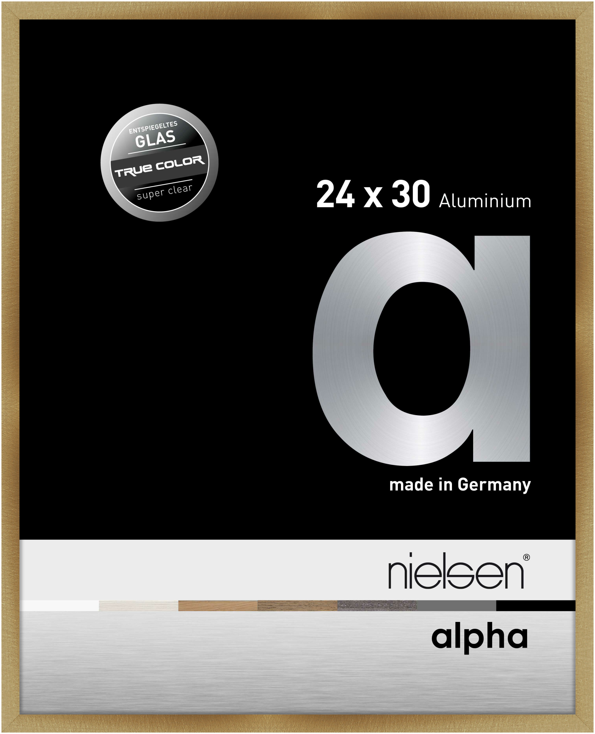 nielsen Aluminium Bilderrahmen Alpha True Color, 24x30 cm, Brushed Amber