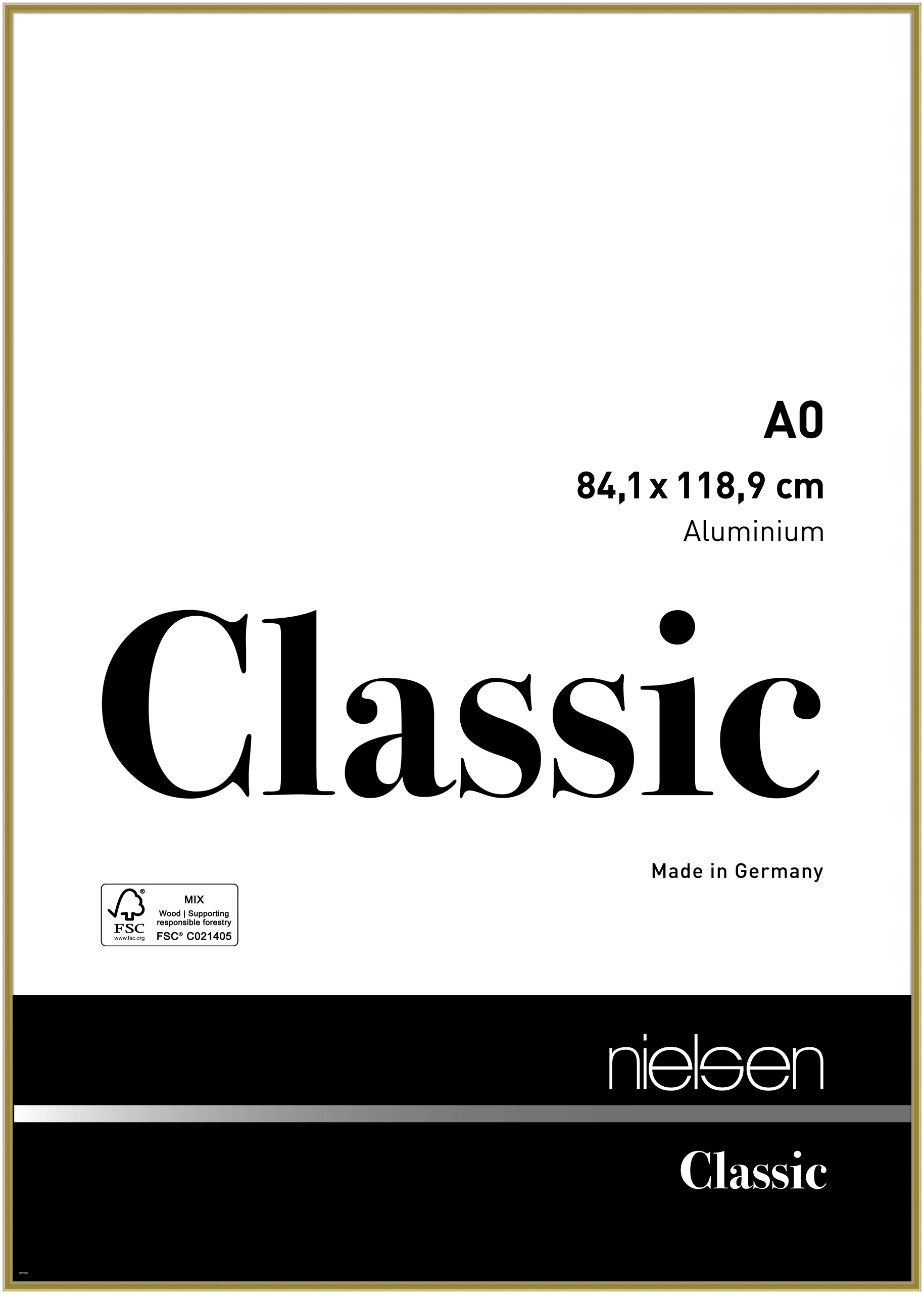 nielsen Aluminium Bilderrahmen Classic, 84,1x118,9 cm (A0), Gold