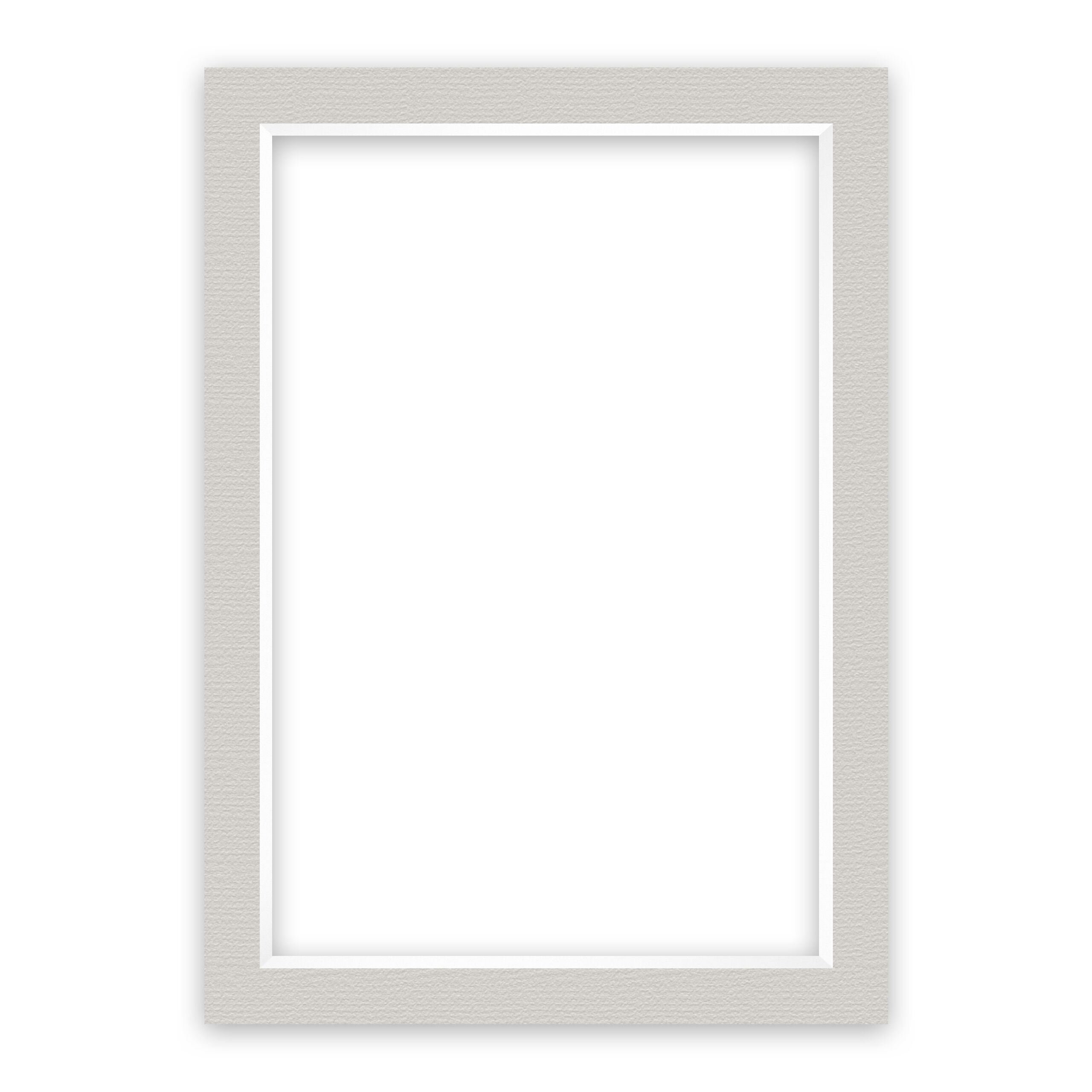 nielsen Conservation Passepartout 2,2 mm, Außenformat 50x70 cm für Bilder 40x60 cm, Kieselgrau mit Struktur