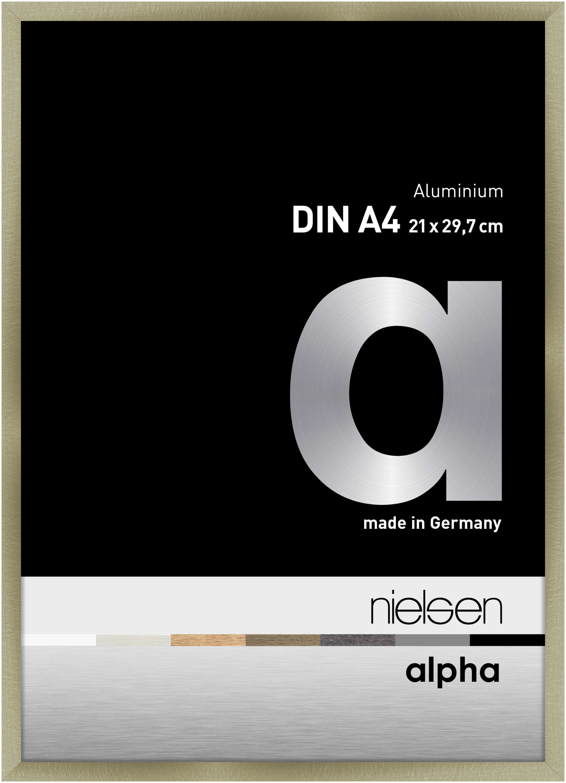 nielsen Aluminium Bilderrahmen Alpha, 21x29,7 cm (A4), Brushed Edelstahl