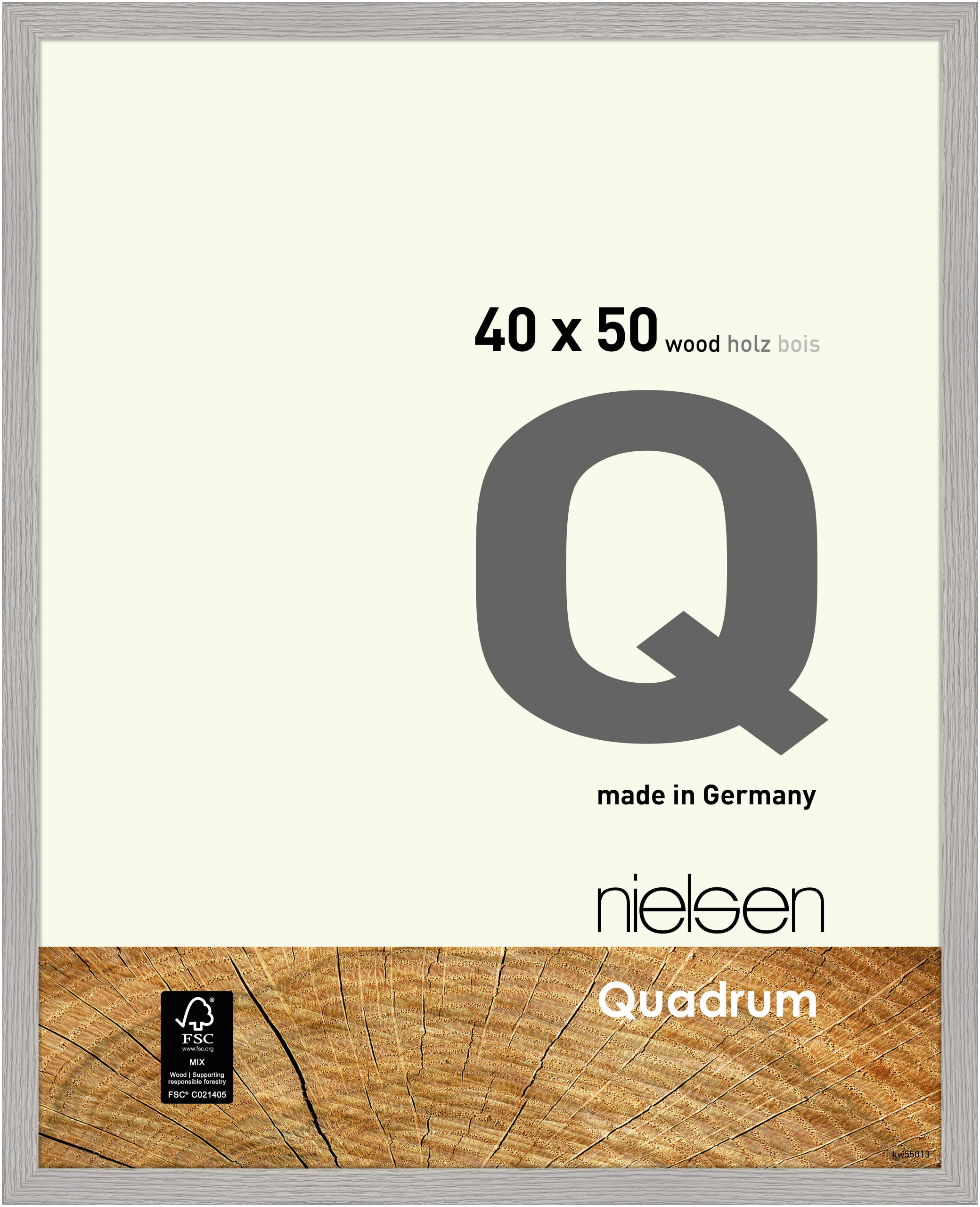 nielsen Holz Bilderrahmen Quadrum, 40x50 cm, Zementgrau