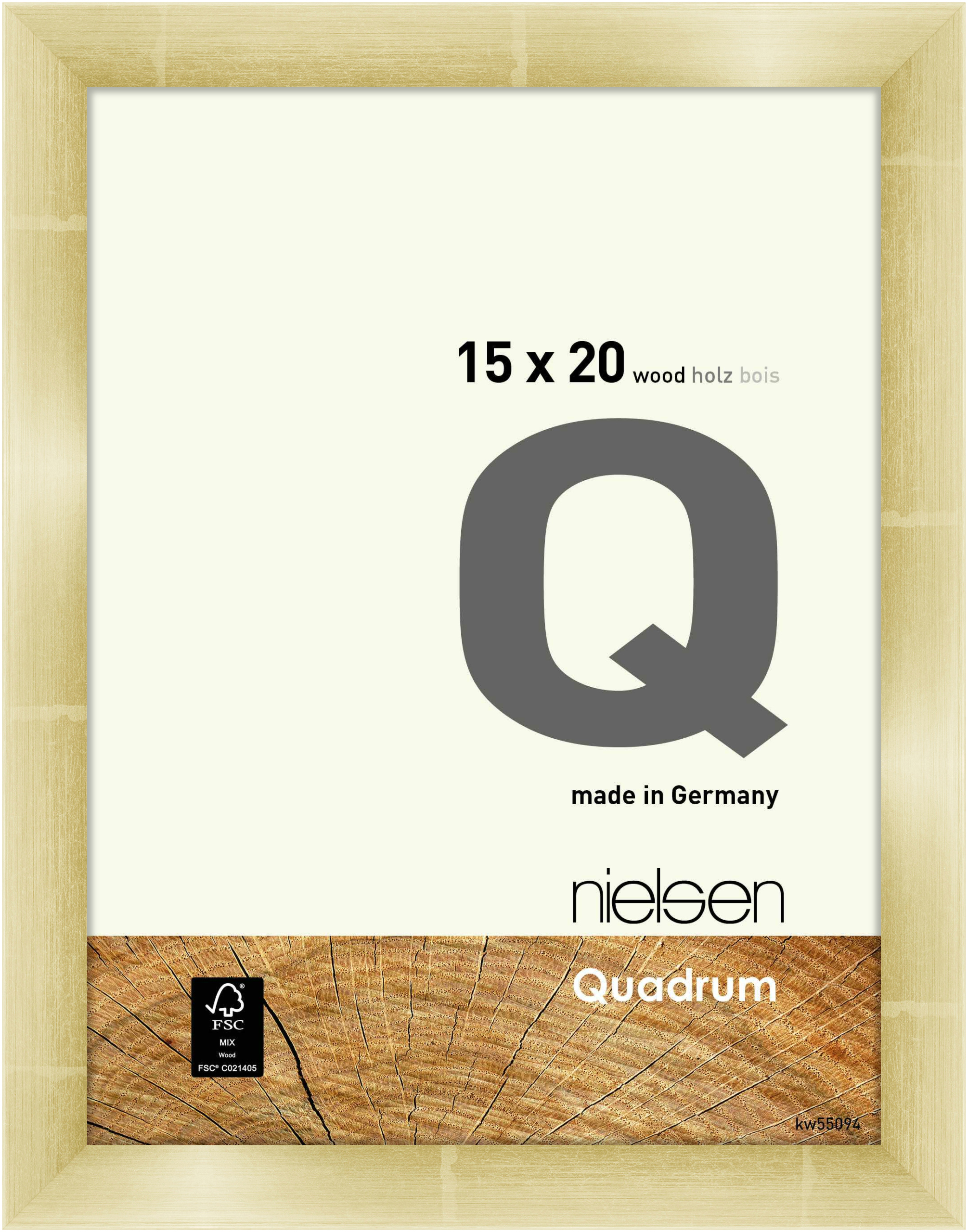 nielsen Holz Bilderrahmen Quadrum, 15x20 cm, Gold