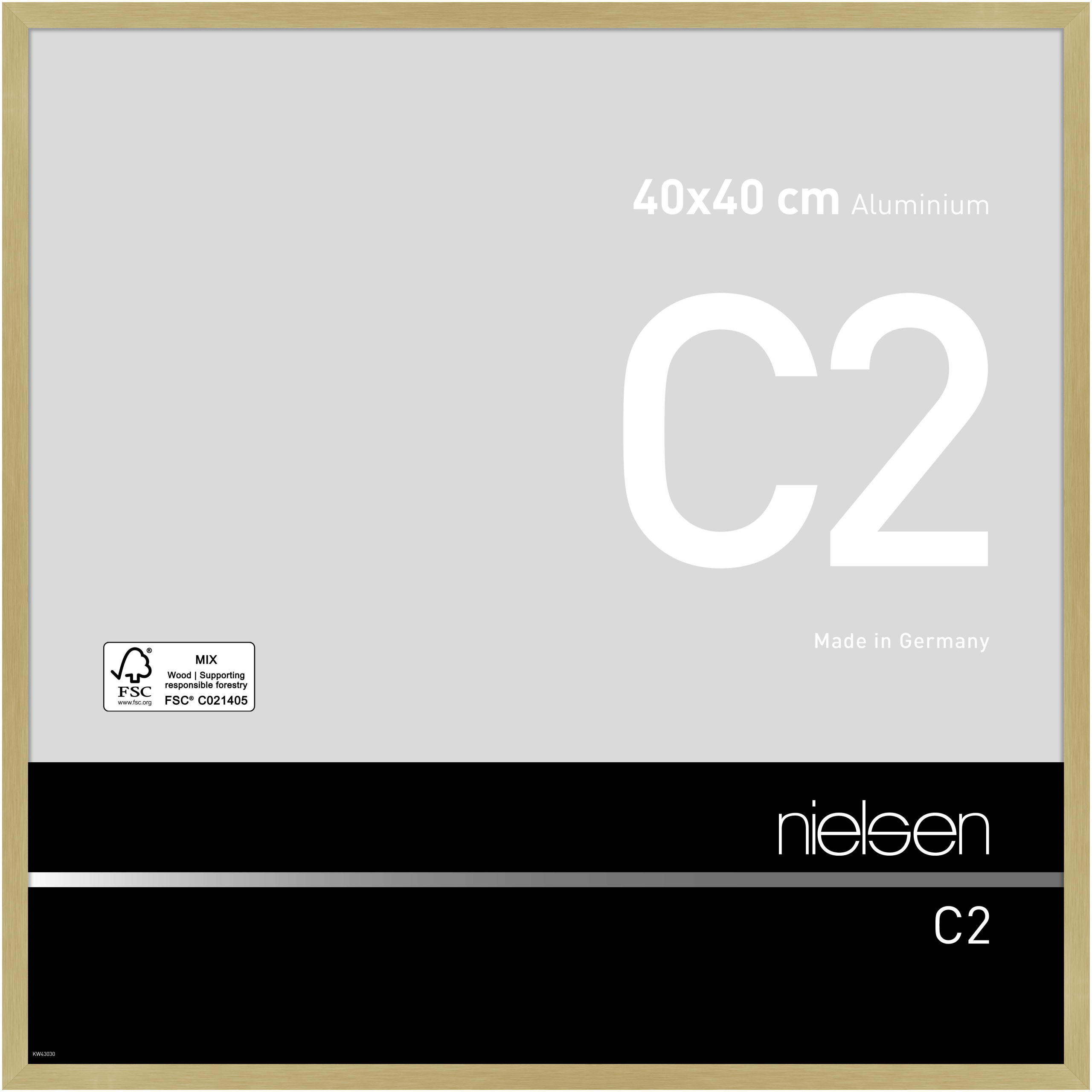 nielsen Aluminium Bilderrahmen C2, 40x40 cm, Struktur Gold Matt