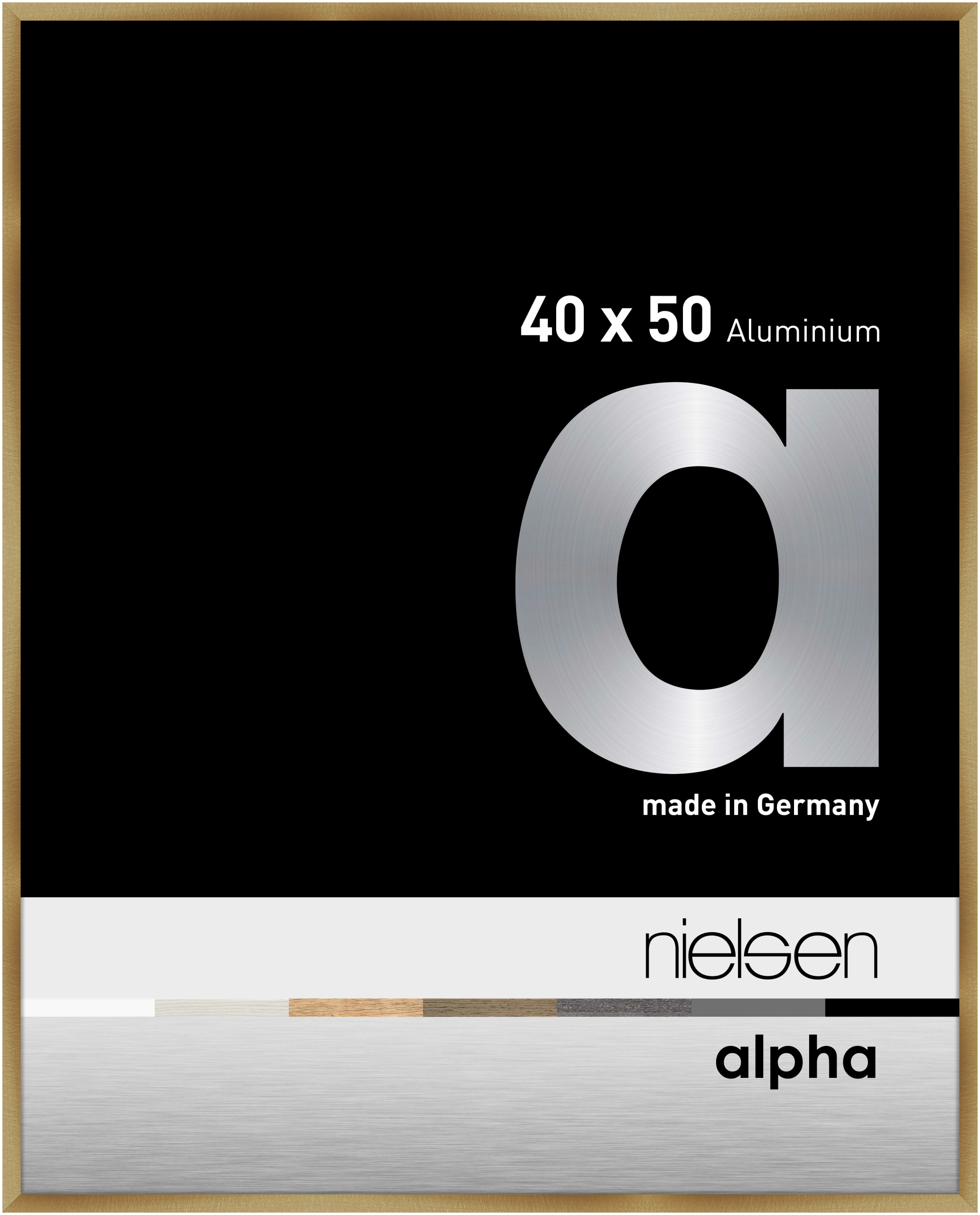 nielsen Aluminium Bilderrahmen Alpha, 40x50 cm, Brushed Amber