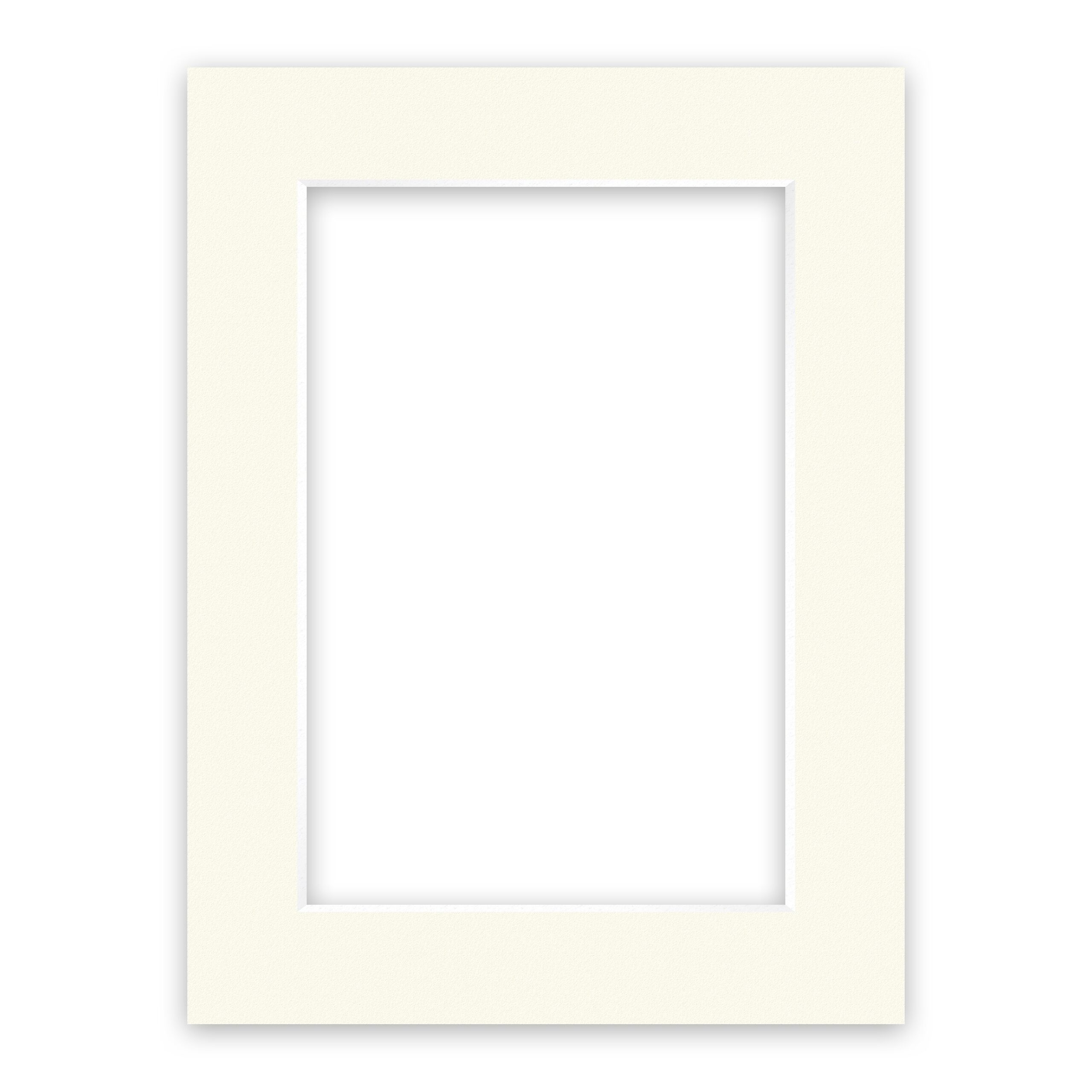 nielsen Conservation Passepartout 2,2 mm, Außenformat 60x80 cm für Bilder 40x60 cm, Elfenbein cremeweiß glatt