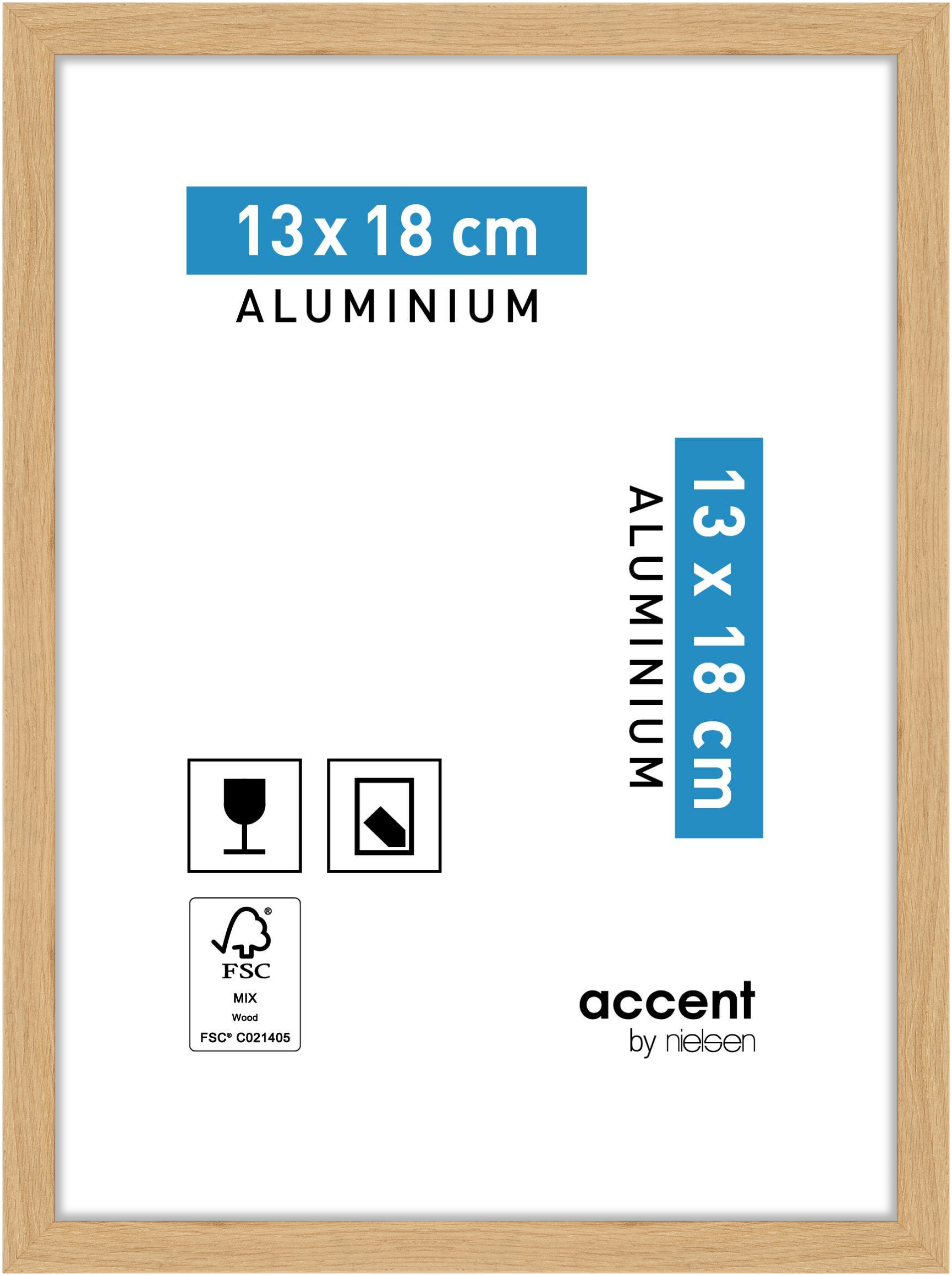 accent by nielsen Aluminium Bilderrahmen Duo, 13x18 cm, Eiche