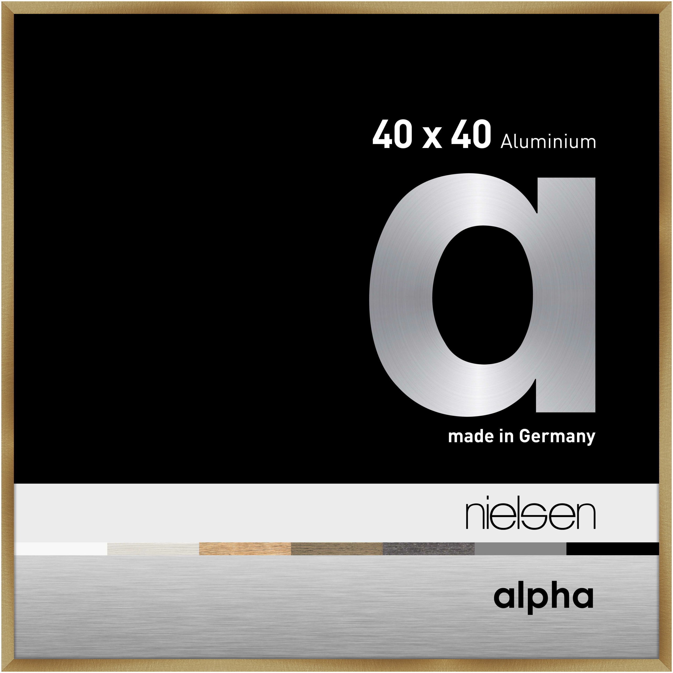 nielsen Aluminium Bilderrahmen Alpha, 40x40 cm, Brushed Amber