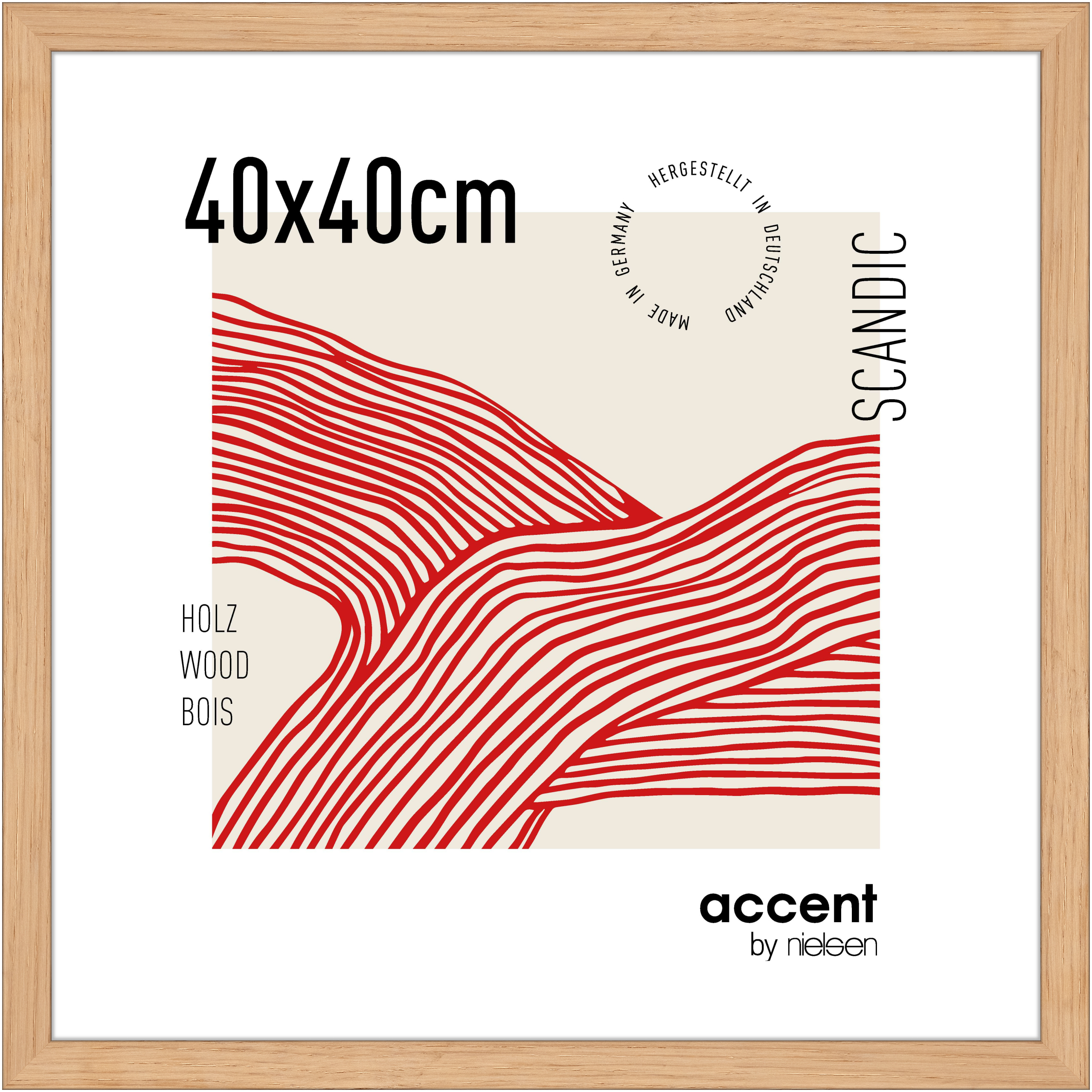 accent by nielsen Holz Bilderrahmen Scandic, 40x40 cm, Eiche