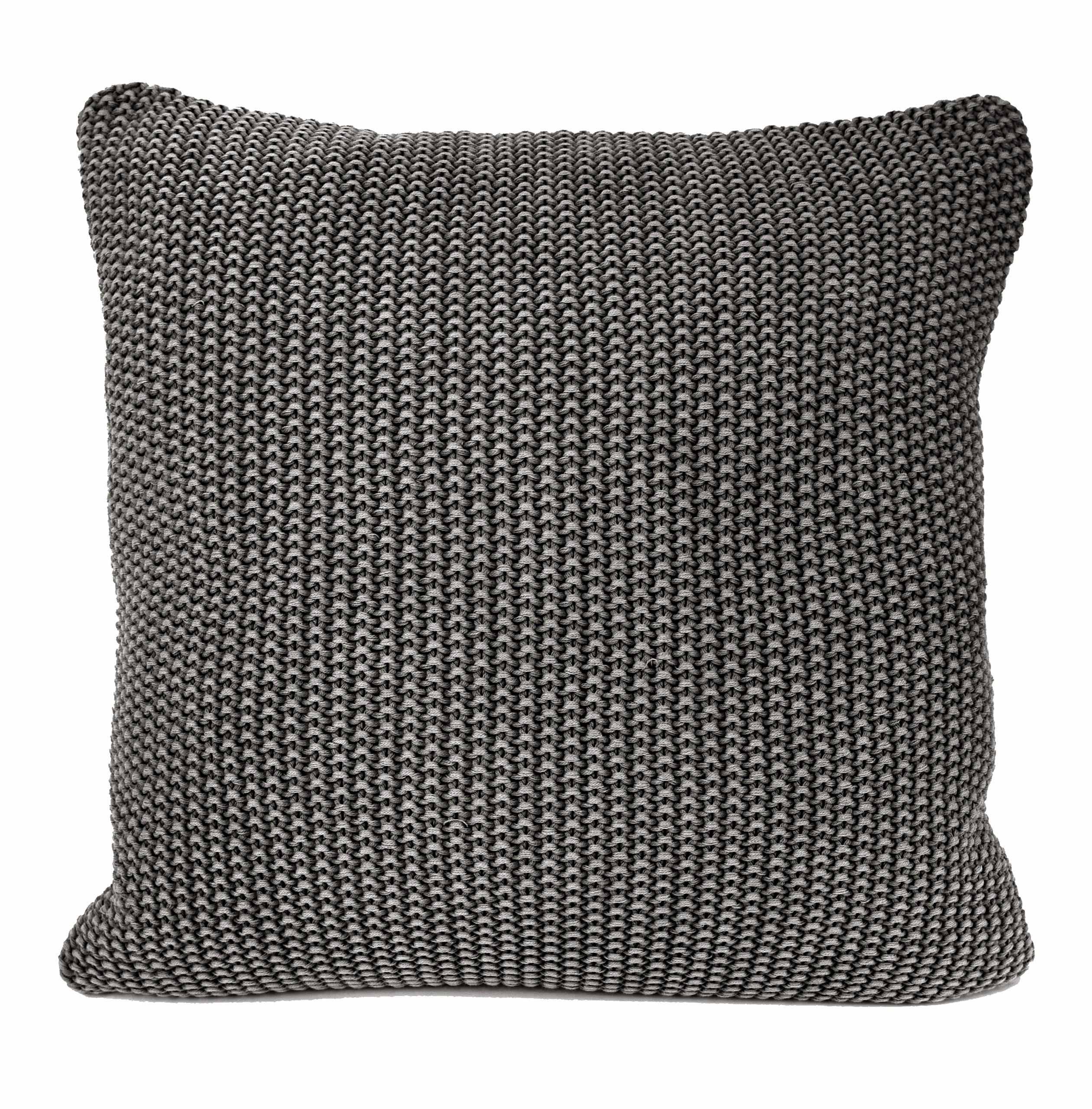 nielsen HOME Kissenbezug Nika gestrickt, 50x50 cm,Antik Grau (Farbeffekt),100% Baumwolle,Strick,OEKO-TEX Standard 100