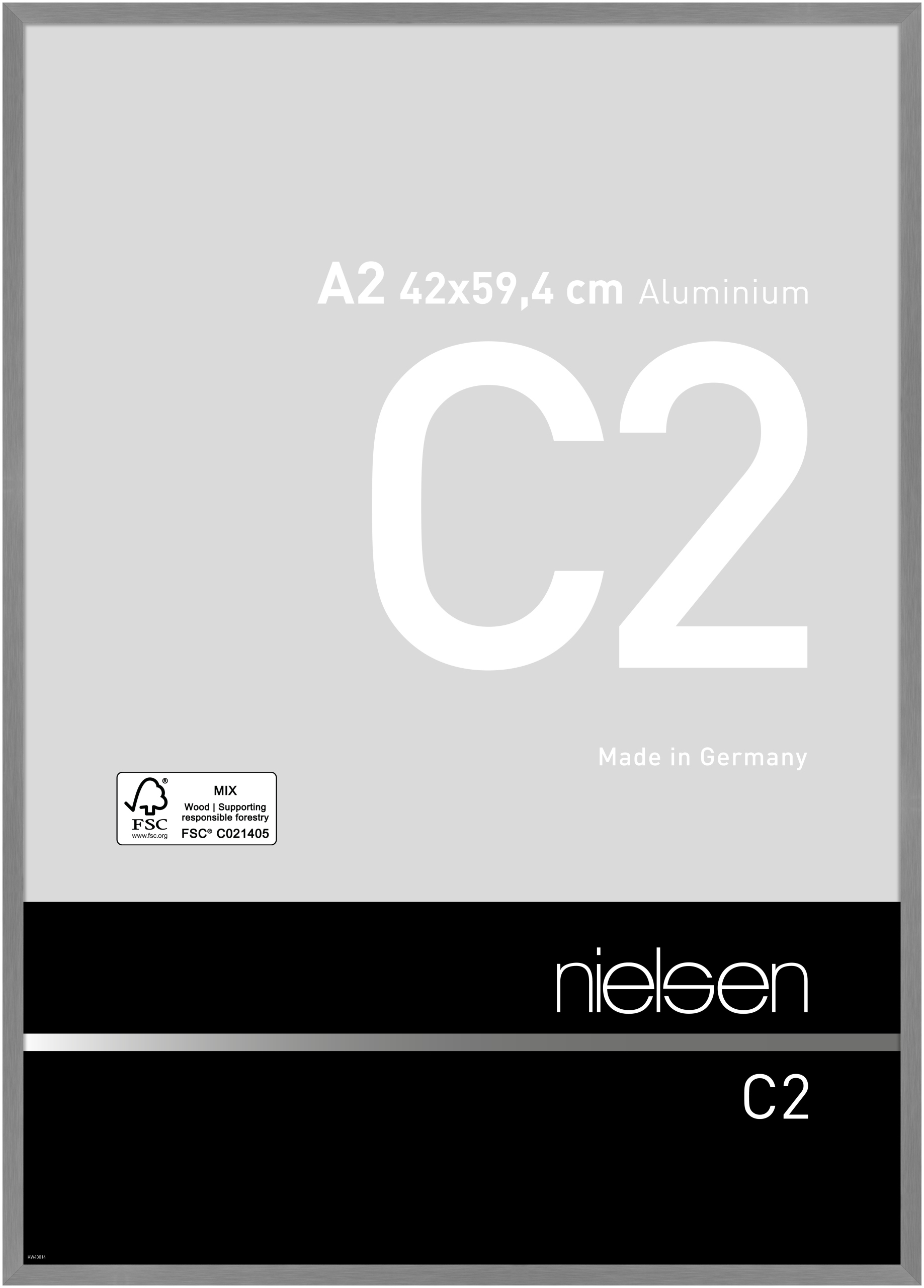 nielsen Aluminium Bilderrahmen C2 Vision, 42,0x59,4cm (A2), Struktur Grau matt