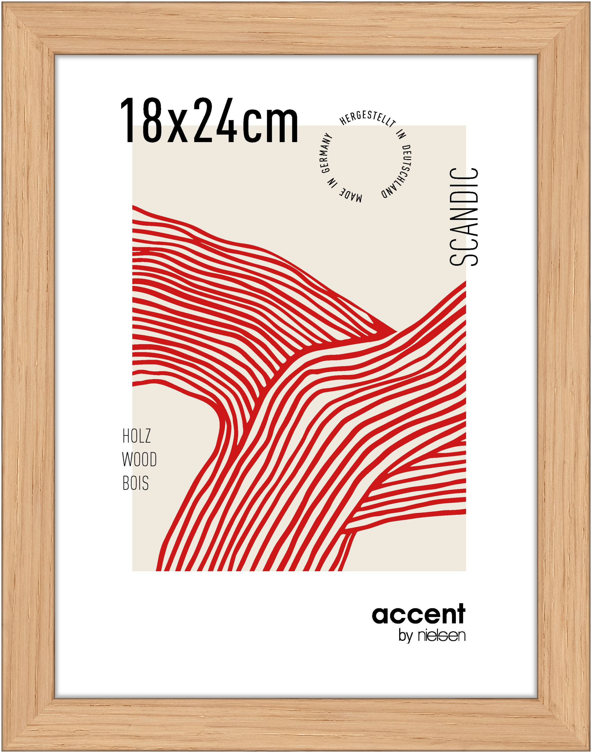 accent by nielsen Holz Bilderrahmen Scandic, 18x24 cm, Eiche