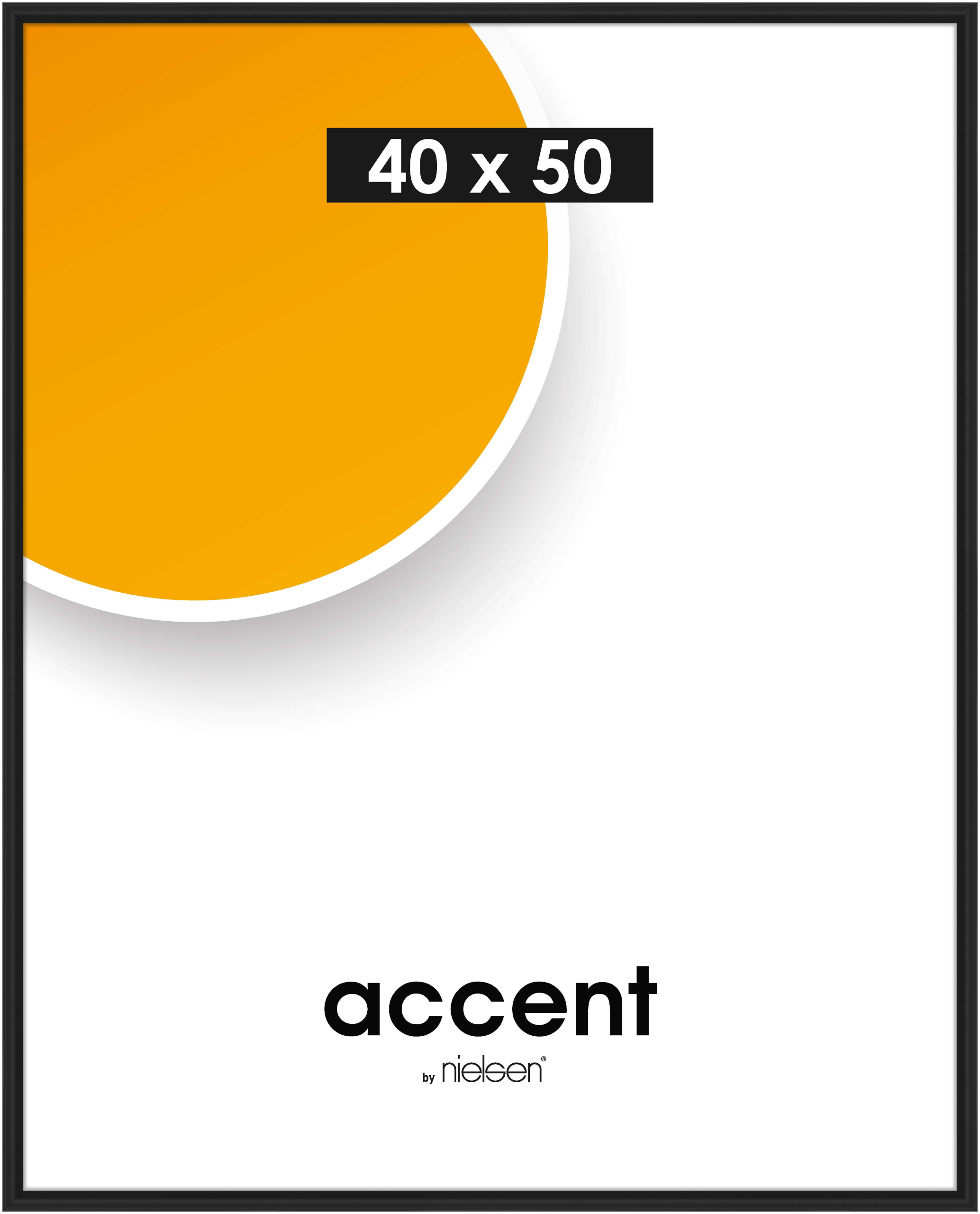 accent by nielsen Kunststoff Bilderrahmen Colorado Uni, 40x50 cm, Schwarz