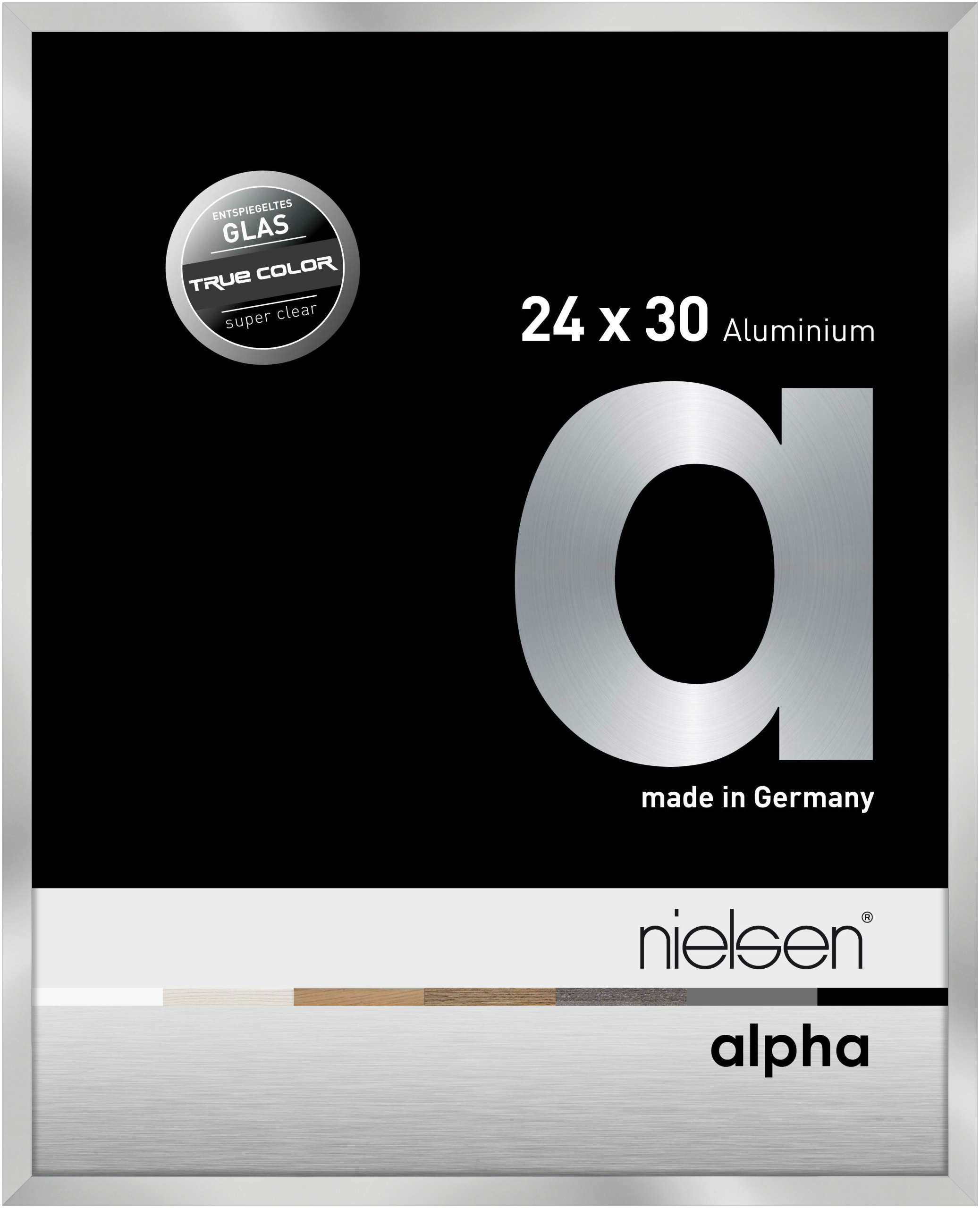 nielsen Aluminium Bilderrahmen Alpha True Color, 24x30 cm, Silber