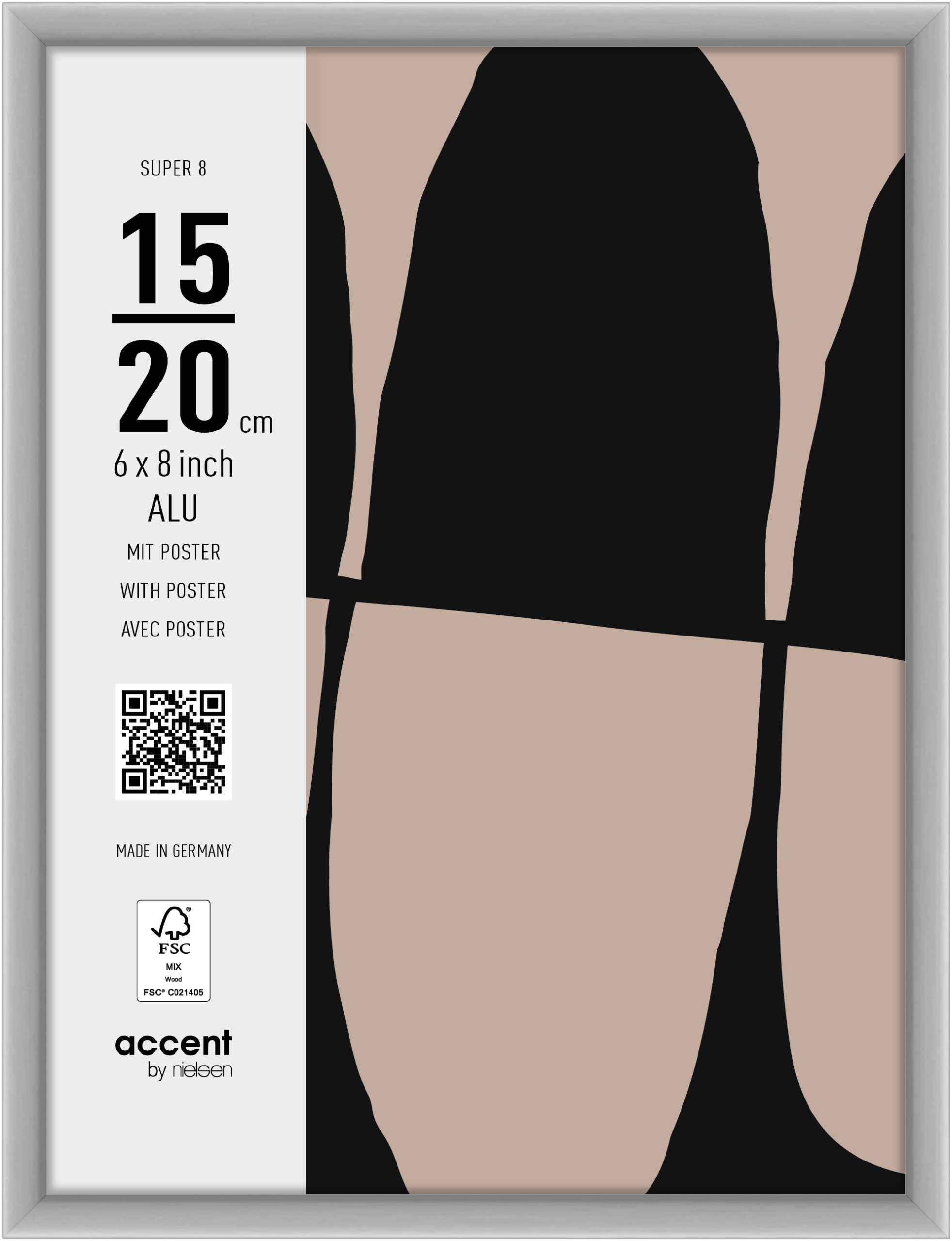 accent by nielsen Aluminium Bilderrahmen Super 8, 13x18 cm, Silber matt