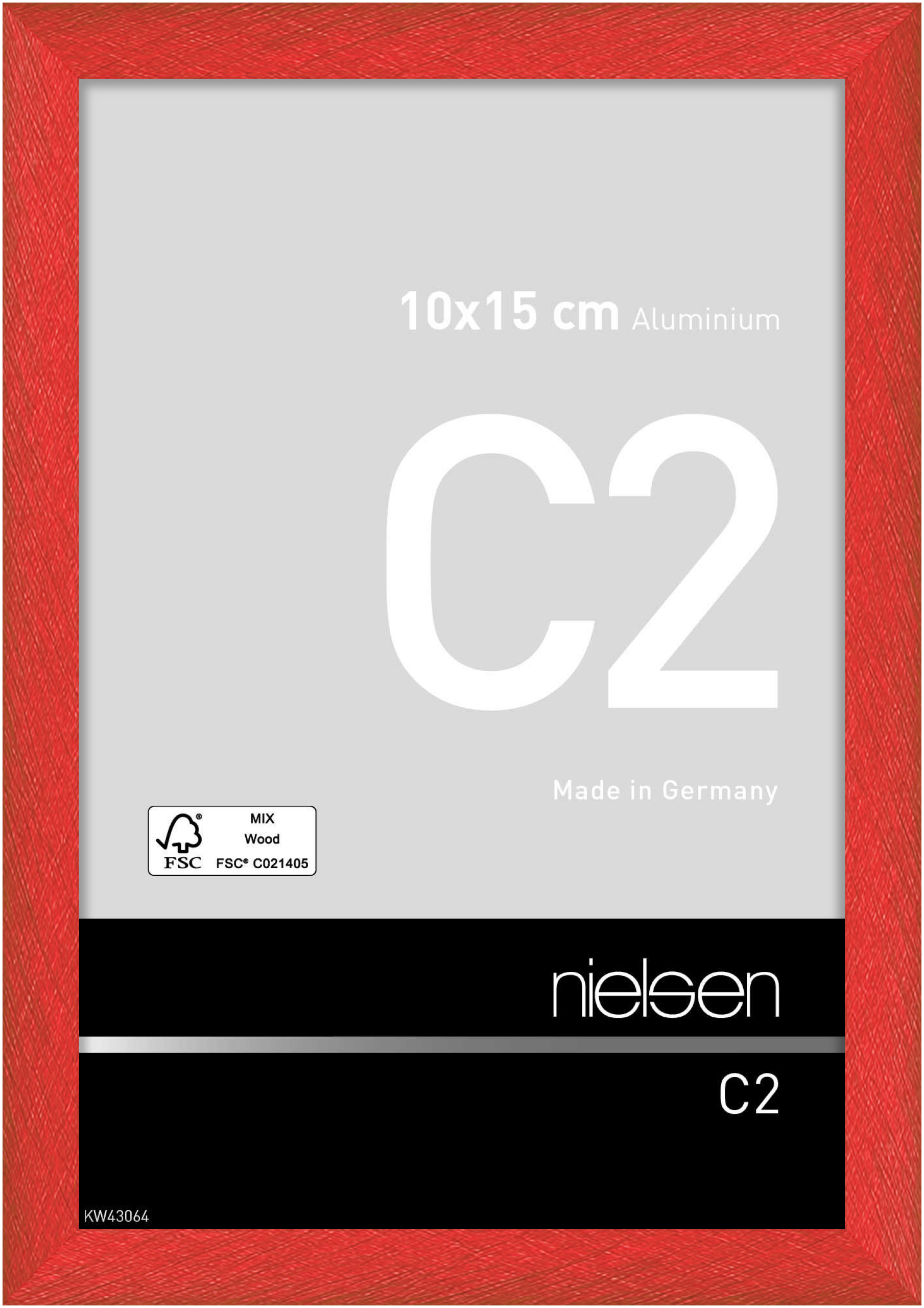 nielsen Aluminium Bilderrahmen C2, 10x15 cm, Tornado Rot