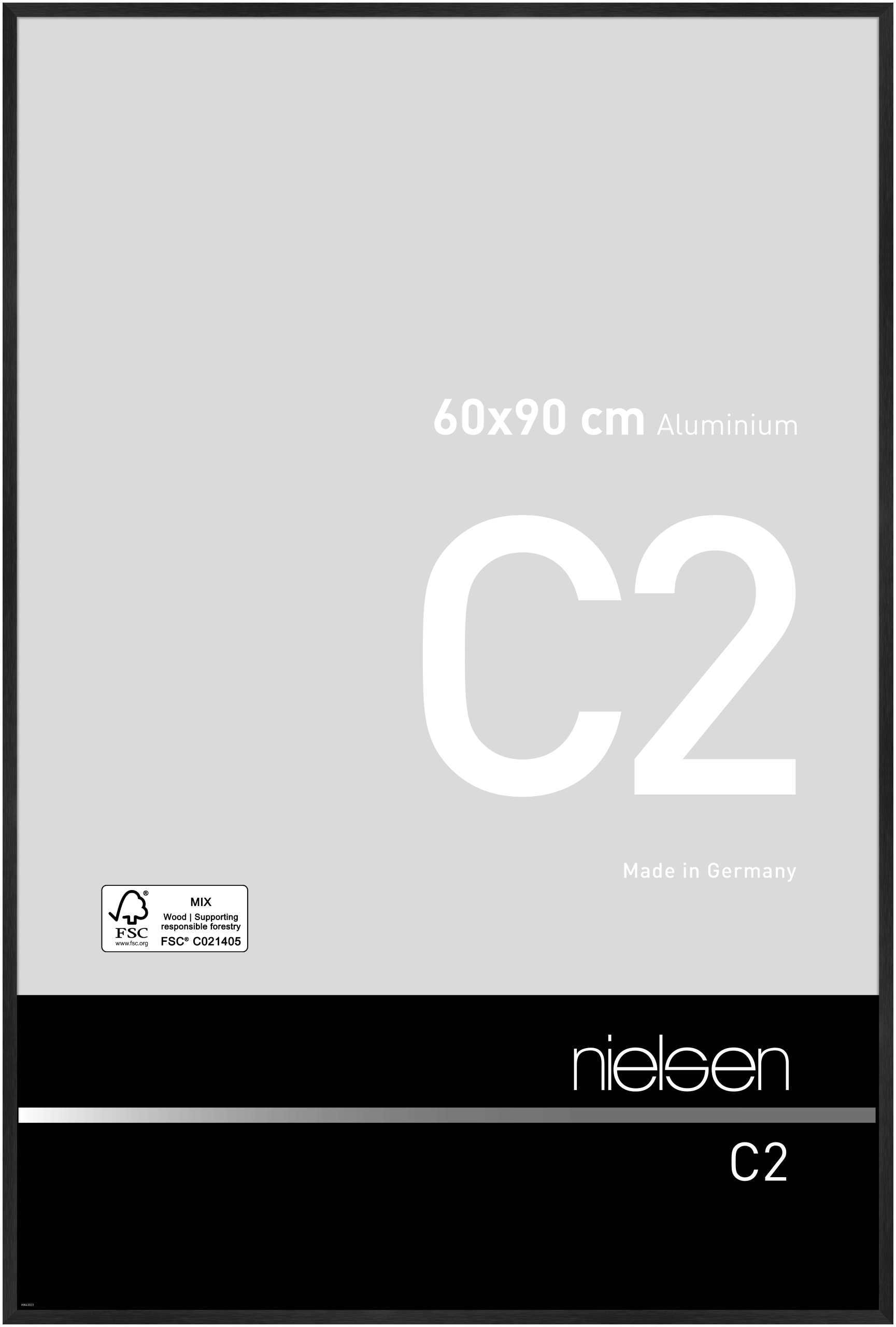 nielsen Aluminium Bilderrahmen C2, 60x90 cm, Struktur Schwarz Matt