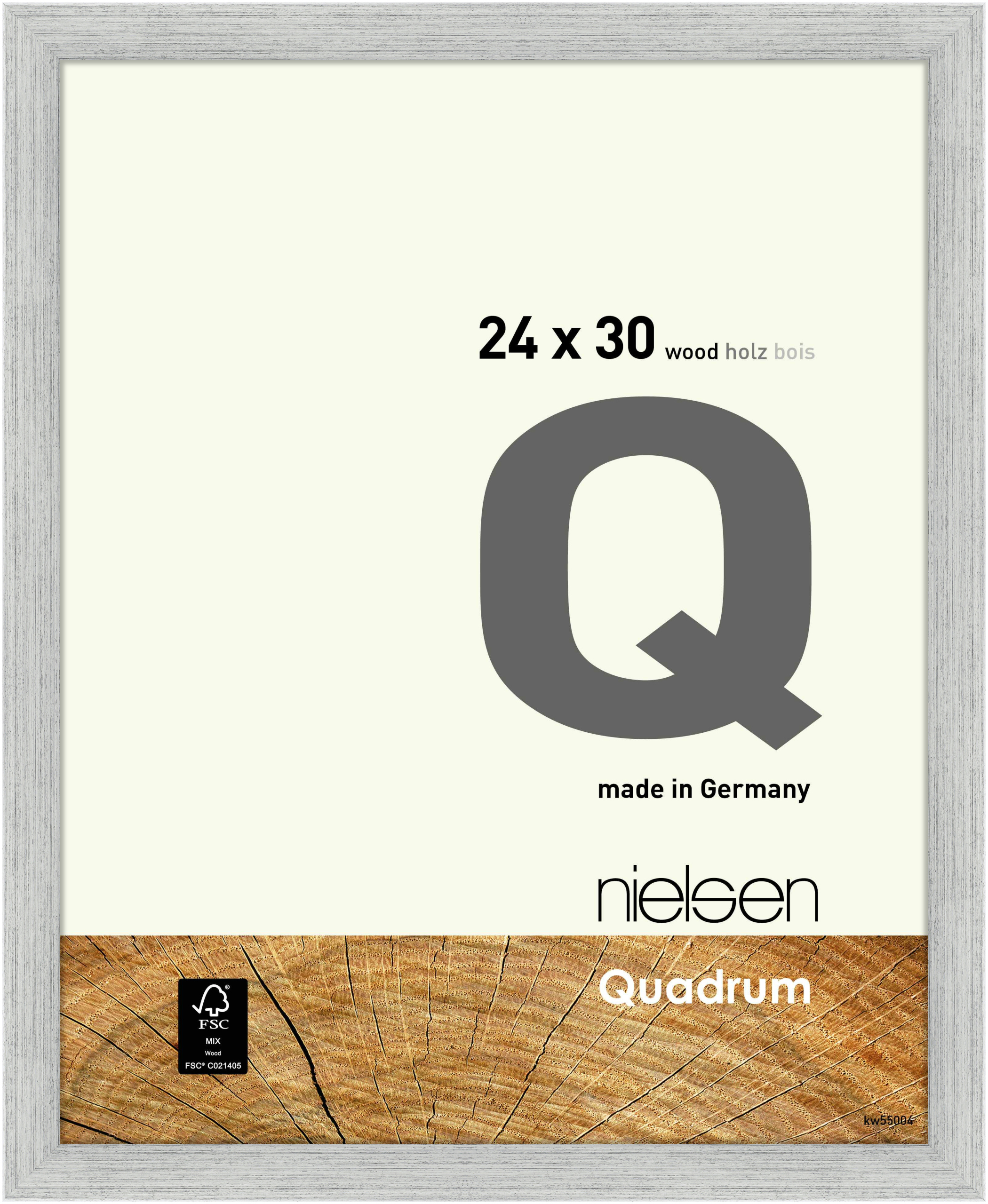 nielsen Holz Bilderrahmen Quadrum, 24x30 cm, Silber