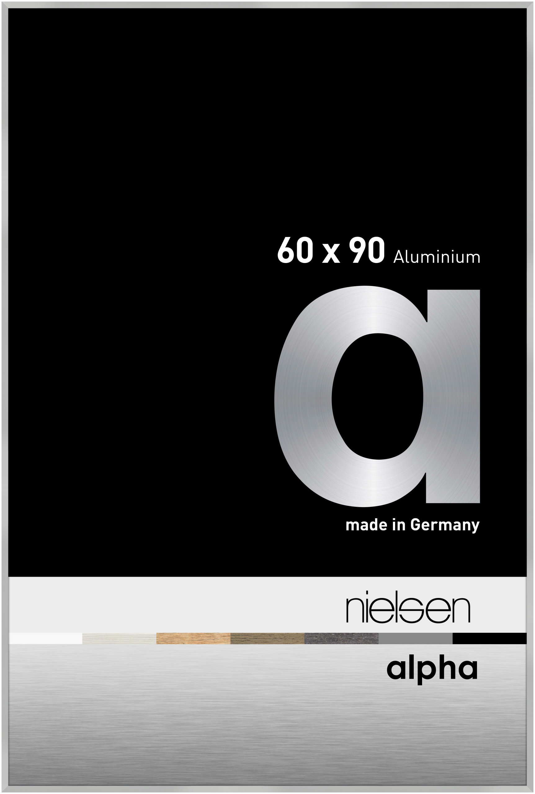 nielsen Aluminium Bilderrahmen Alpha, 60x90 cm, Silber Matt