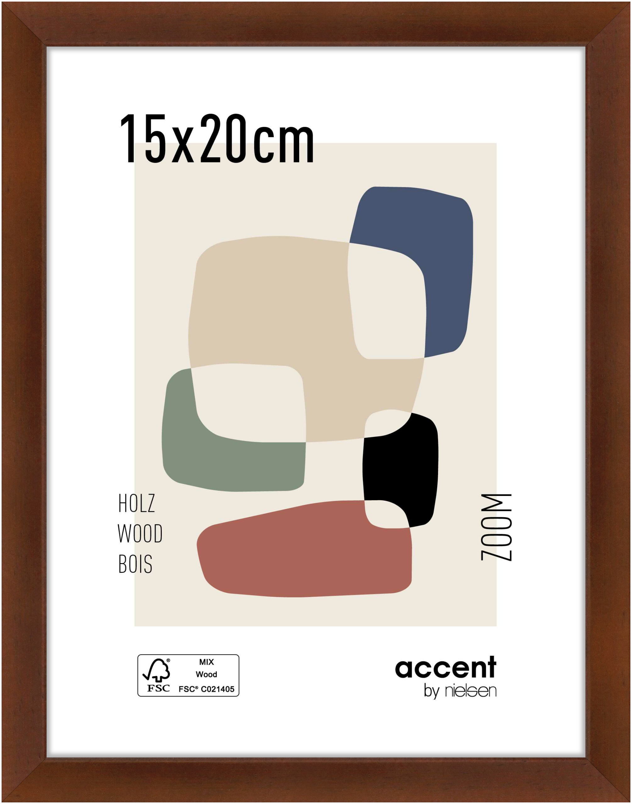 accent by nielsen Holz Bilderrahmen Zoom, 15x20 cm, Walnuss