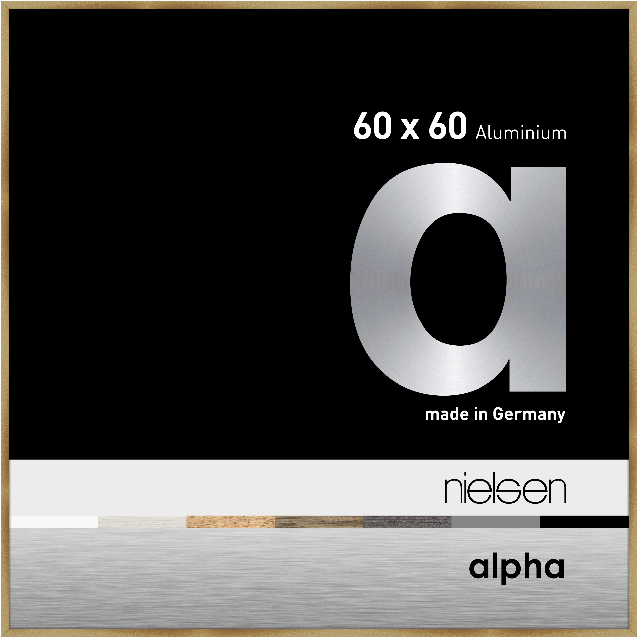 nielsen Aluminium Bilderrahmen Alpha, 60x60 cm, Brushed Amber